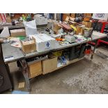 Steel Work Table with Contents