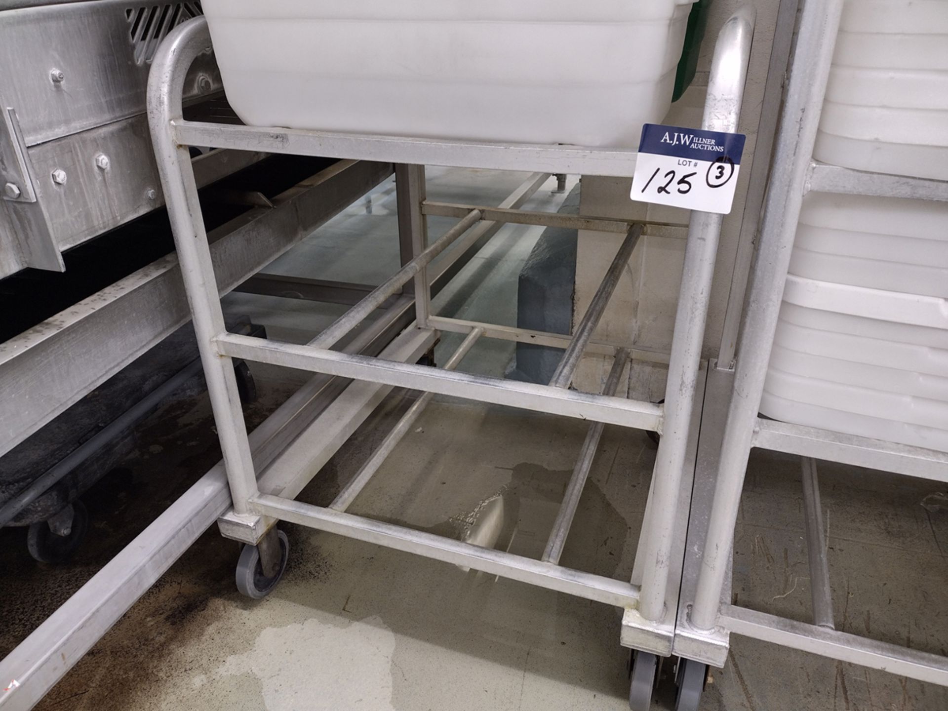 {Each} 3-Tier Aluminum Rolling Bin Rack - Image 3 of 3