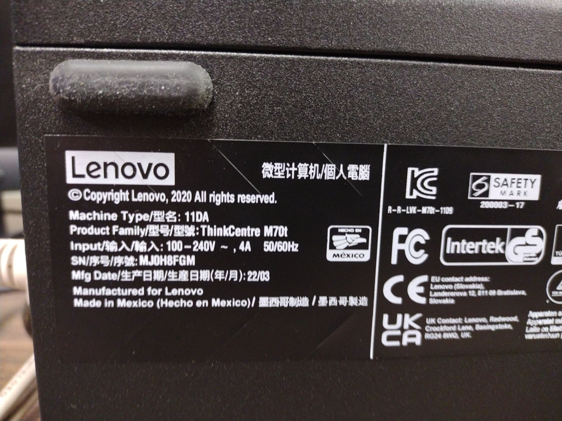 Lenovo M70t ThinkCentre i5 PC w/ Monitor and Keyboard - Image 2 of 2