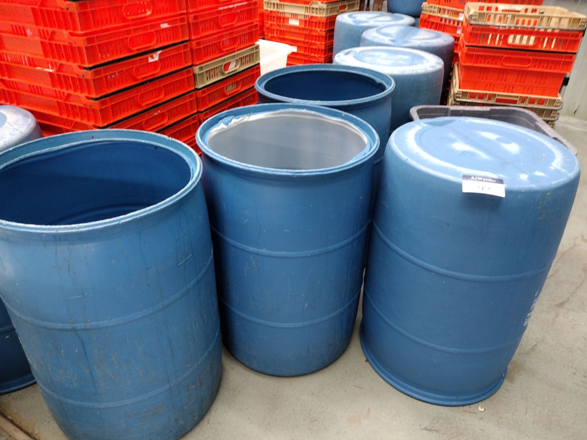 {Each} 55 Gallon Poly Storage Barrels - Image 5 of 8
