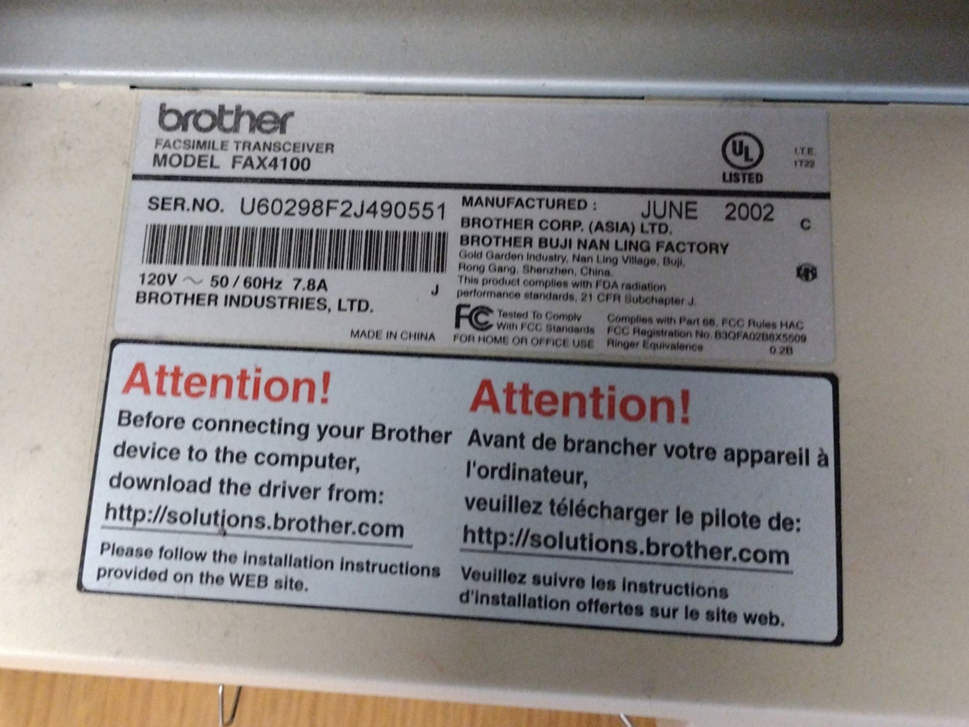 Brother Intellifax 4100 Fax Machine - Image 4 of 4