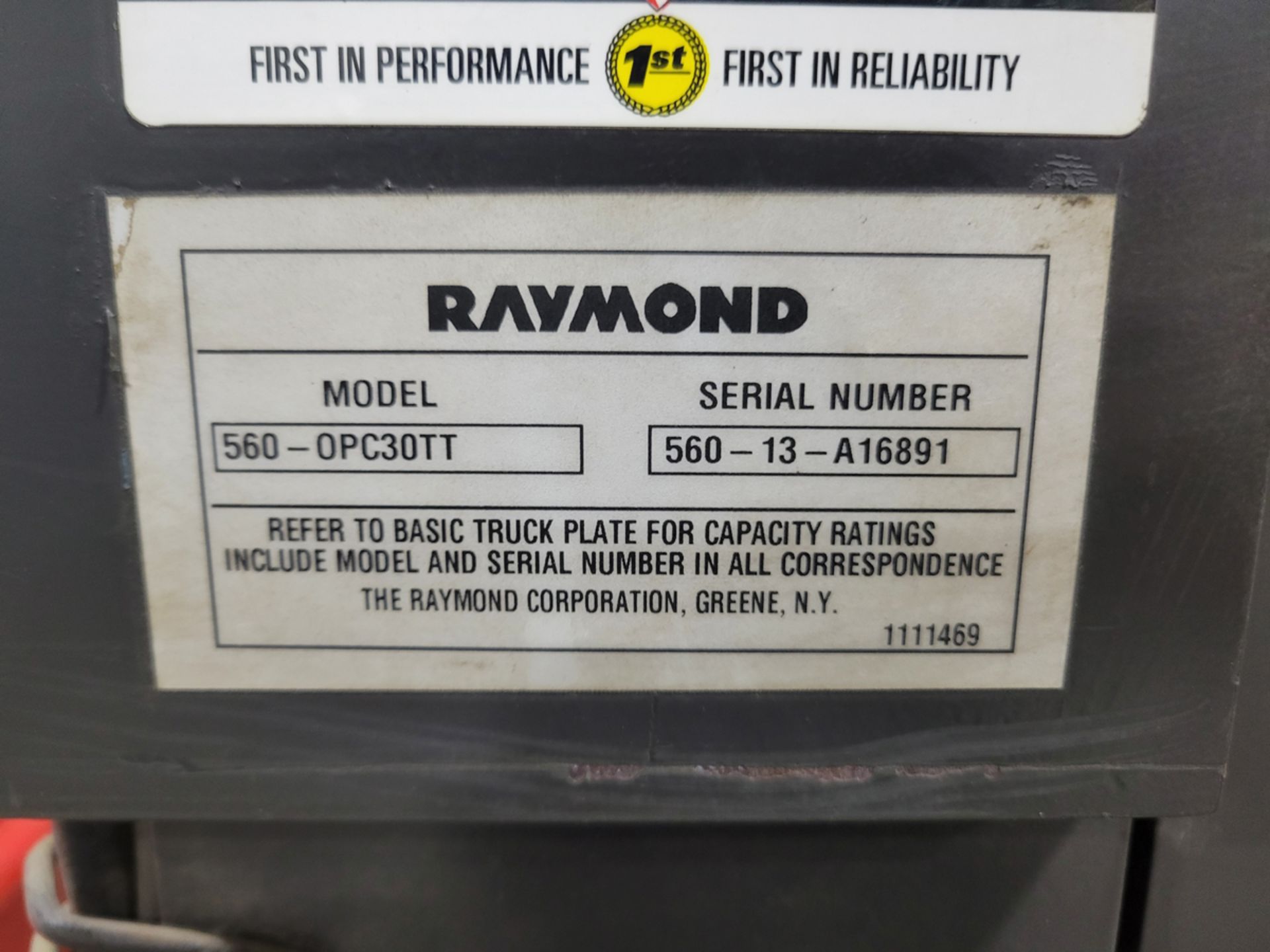 Raymond Model 560-OPC30TT Order Picker w/ Charger - Image 10 of 13