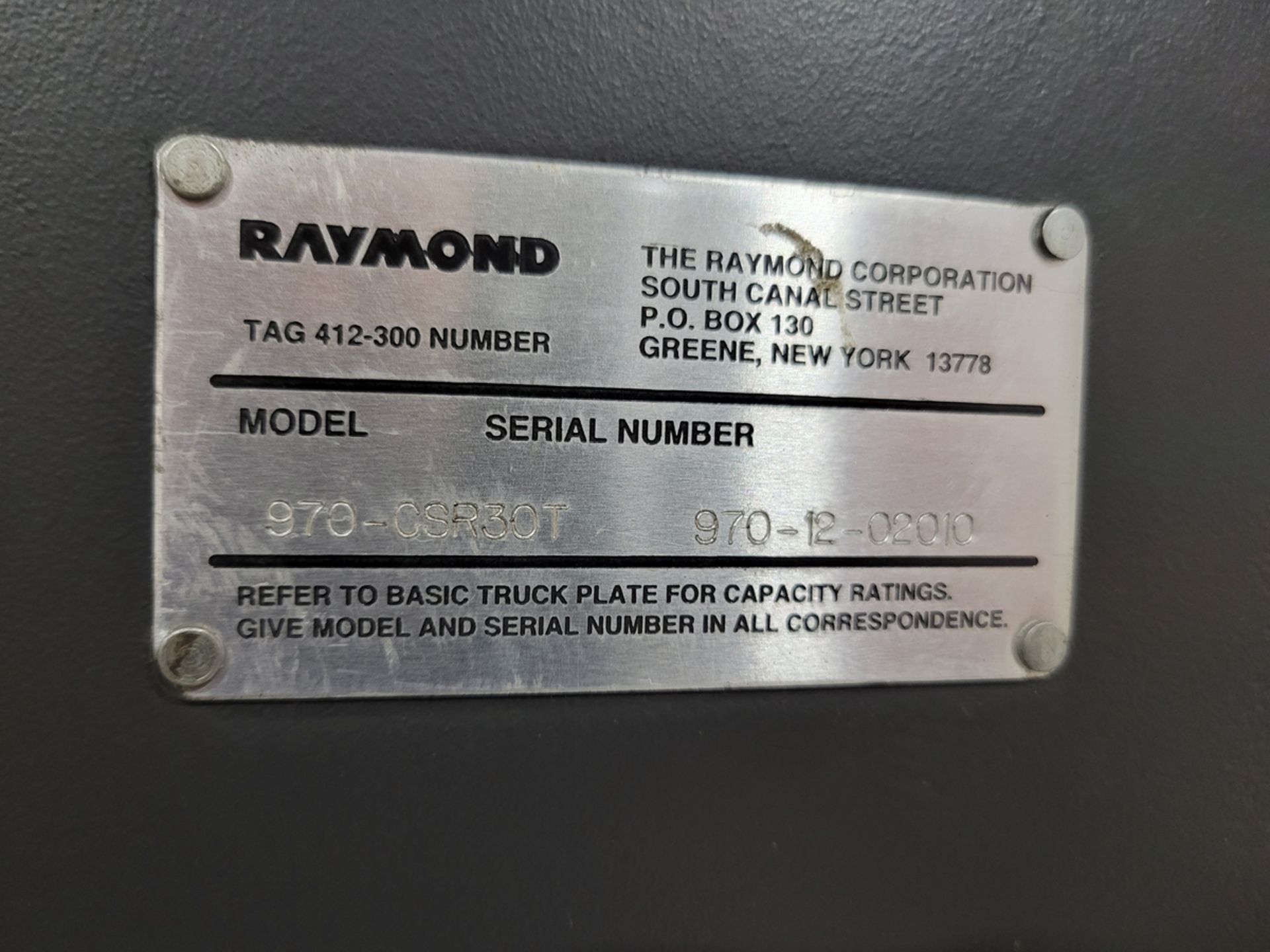 Raymond Model 970-CSR30T Man Up, Turret Swing Truck w/ Charger - Image 16 of 22