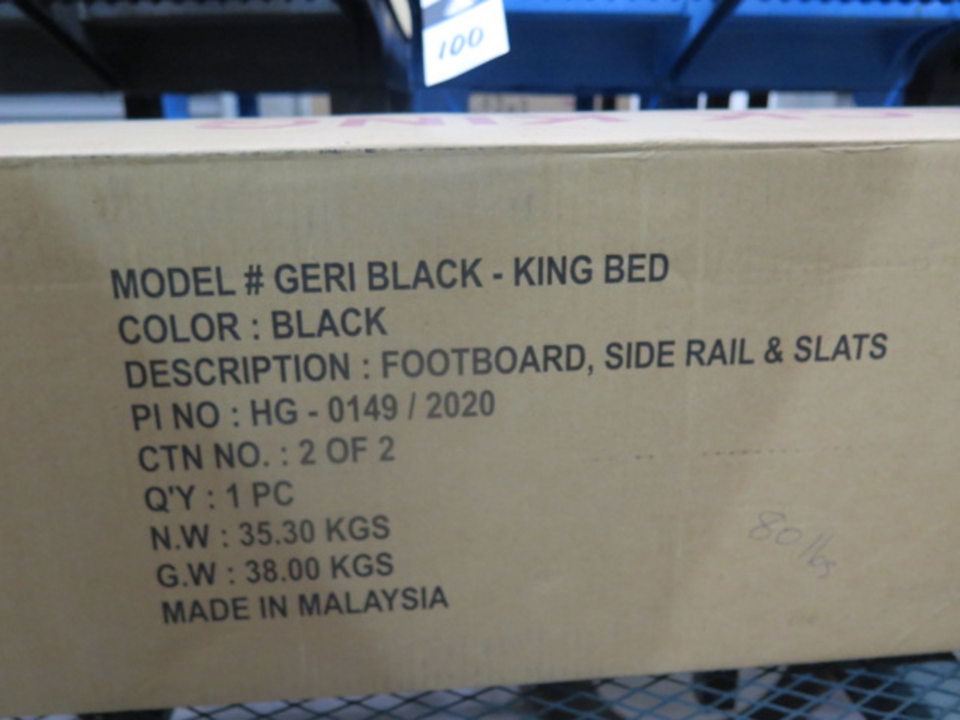 Meridian Furniture Geri Black King Bed Frame (NEW) (SOLD AS-IS - NO WARRANTY) - Image 2 of 7