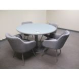 Round Tables (2) and (4) Chairs (SOLD AS-IS - NO WARRANTY)