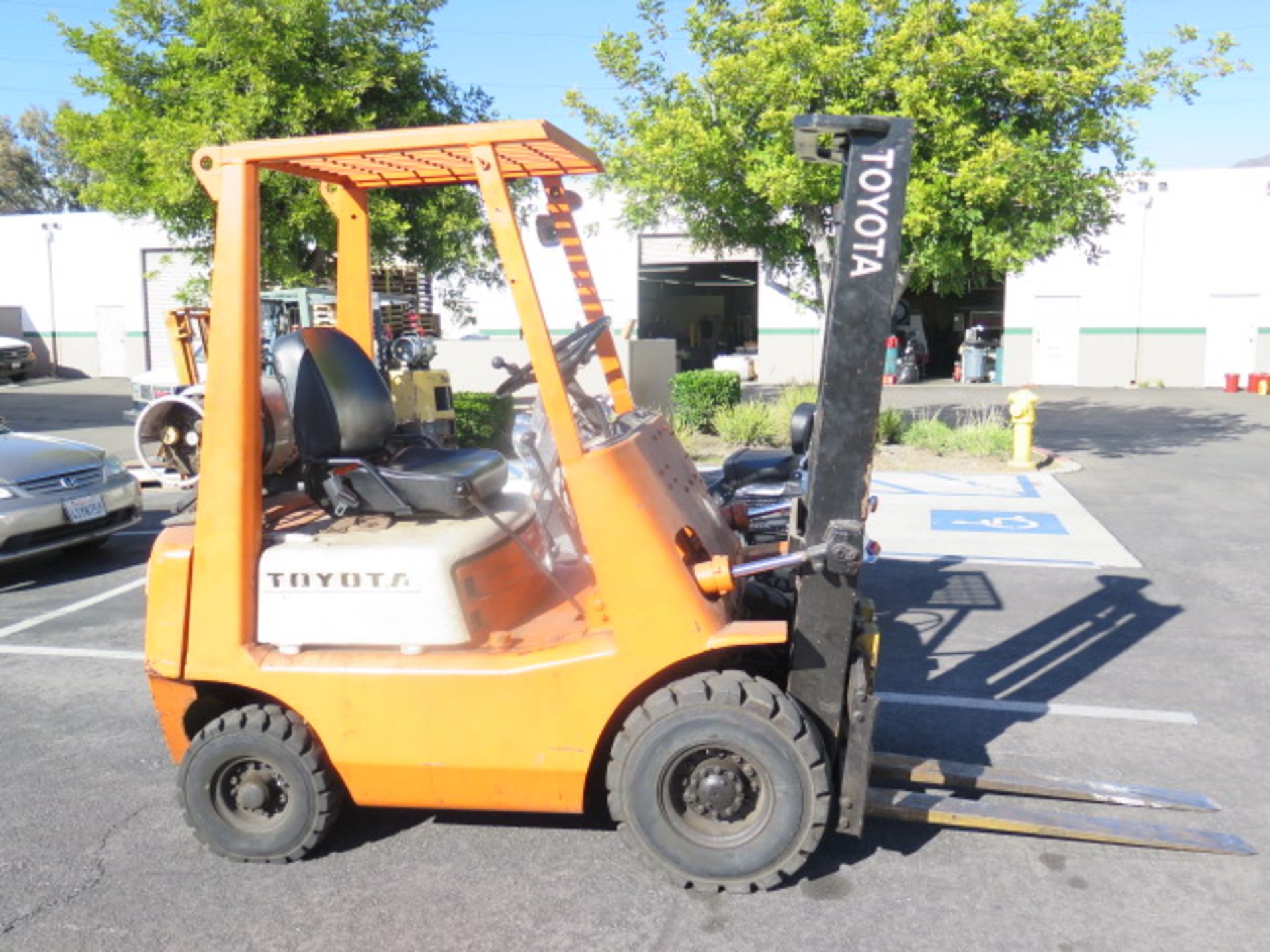 Toyota 3FGH15 3000 Lb Cap LPG Forklift s/n 3FGH15-10639 w/ 2-Stage Mast, Pneumatic Yard SOLD AS IS