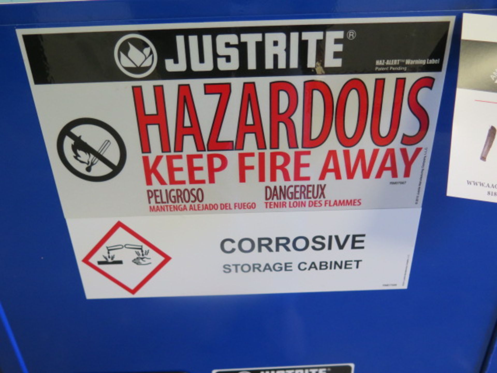 Justrite Corrosives Storage Cabinet (SOLD AS-IS - NO WARRANTY) - Image 3 of 5