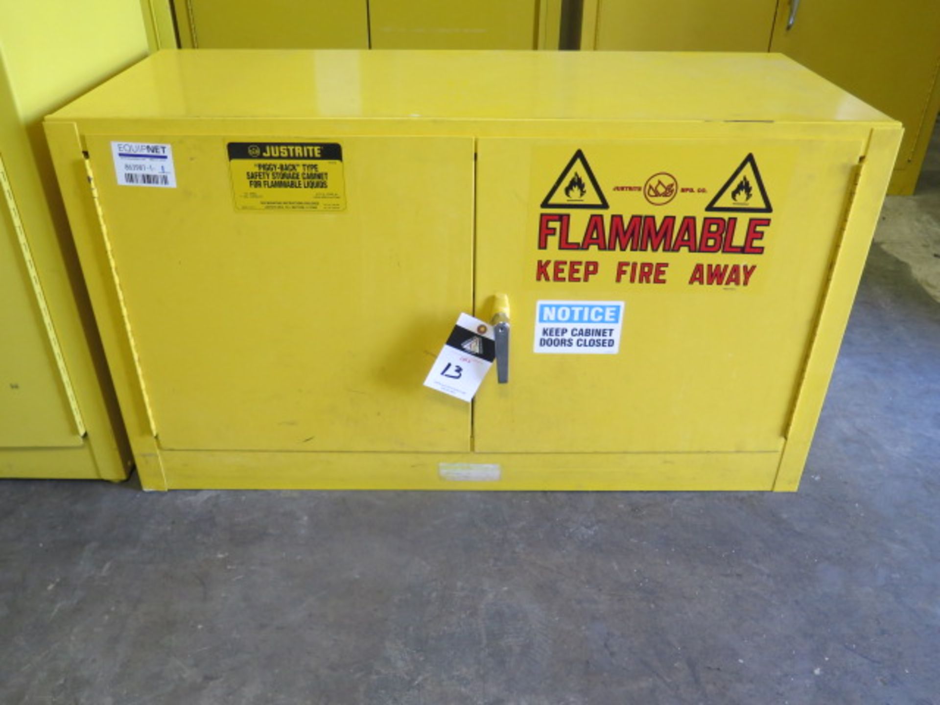 Justrite "Piggy-Back" Type Flammables Storage Cabinet (SOLD AS-IS - NO WARRANTY)
