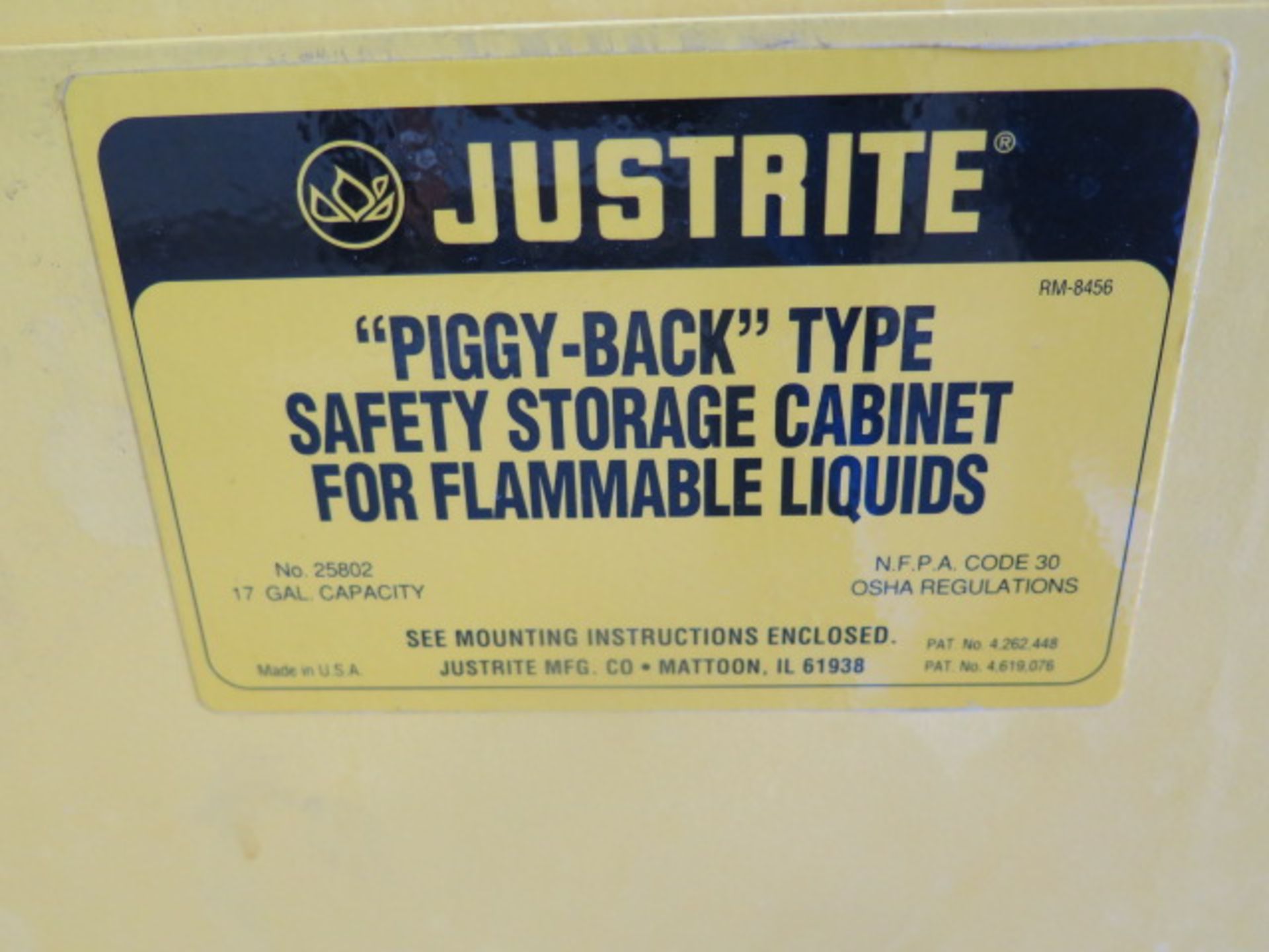 Justrite "Piggy-Back" Type Flammables Storage Cabinet (SOLD AS-IS - NO WARRANTY) - Image 5 of 6