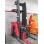 Raymond 740DR32TT 3200 Lb Cap Stand-In Reach Fork Elec Pallet Mover s/n 740-09-AB13787, SOLD AS IS