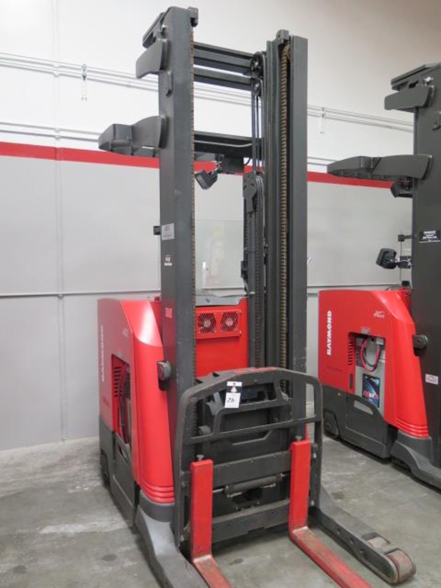 Raymond 740 R35TT 3500 Lb Cap Stand-In Reach Fork Elec Pallet Mover s/n 740-09-AB14315, SOLD AS IS