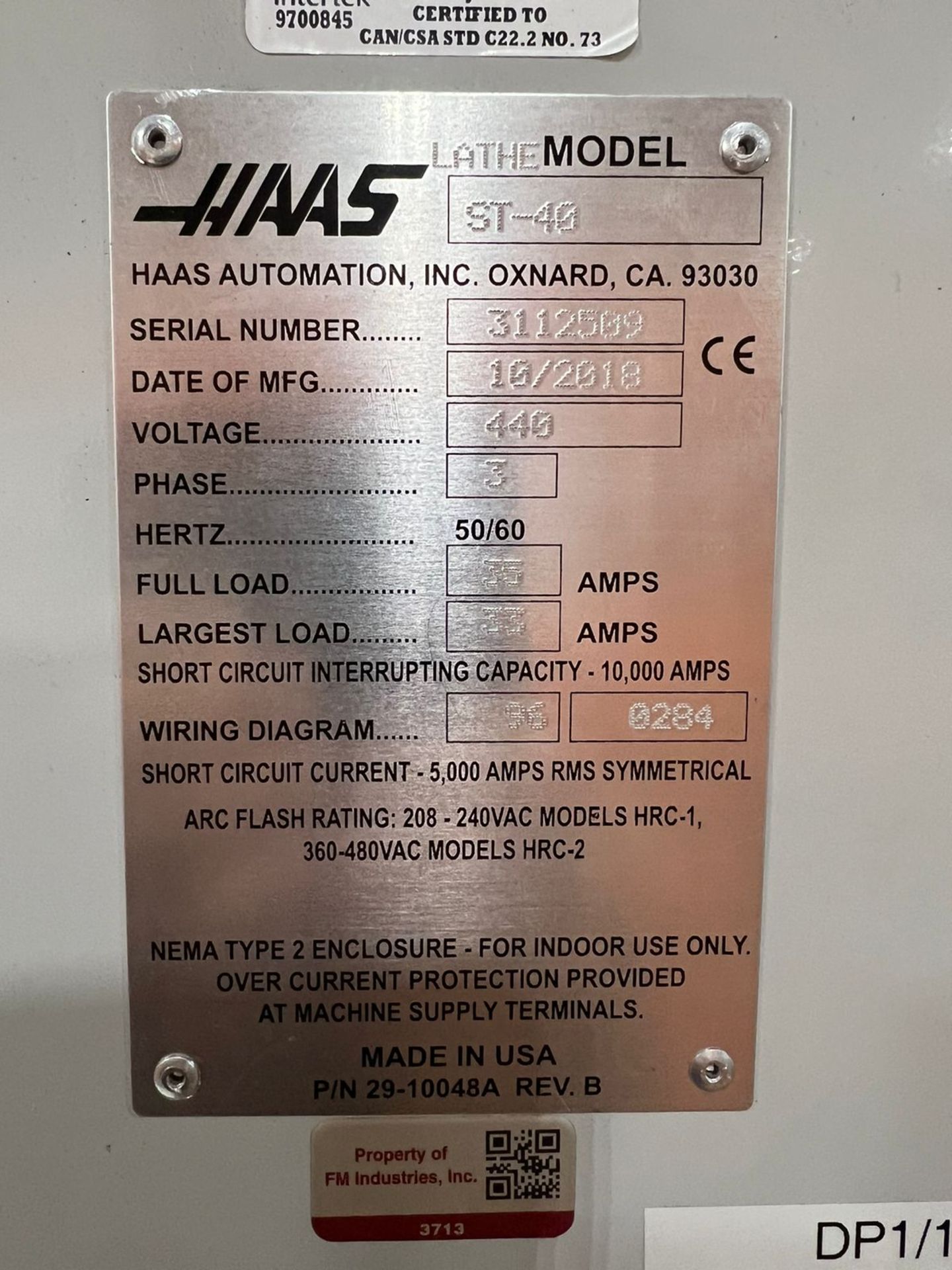 2018 Haas ST-40 CNC Turning Center,15" Chuck 30" Swing 2400RPM, (SOLD AS-IS - NO WARRANTY) - Image 15 of 15