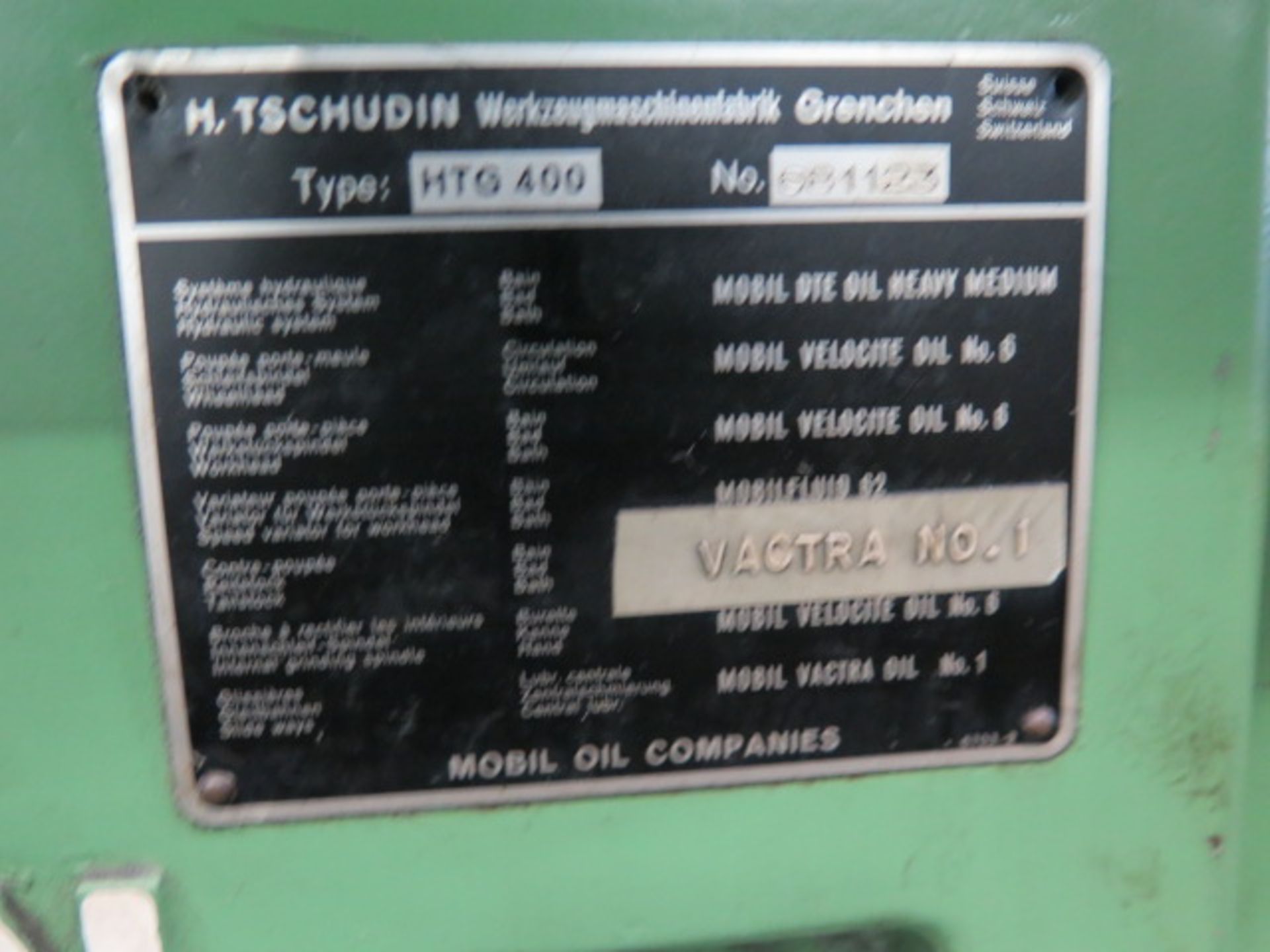 H. Tschudin HTG-400 Cylindrical Grinder s/n 681123 w/ Work Head (MOTOR REMOVED), SOLD AS IS - Image 12 of 12