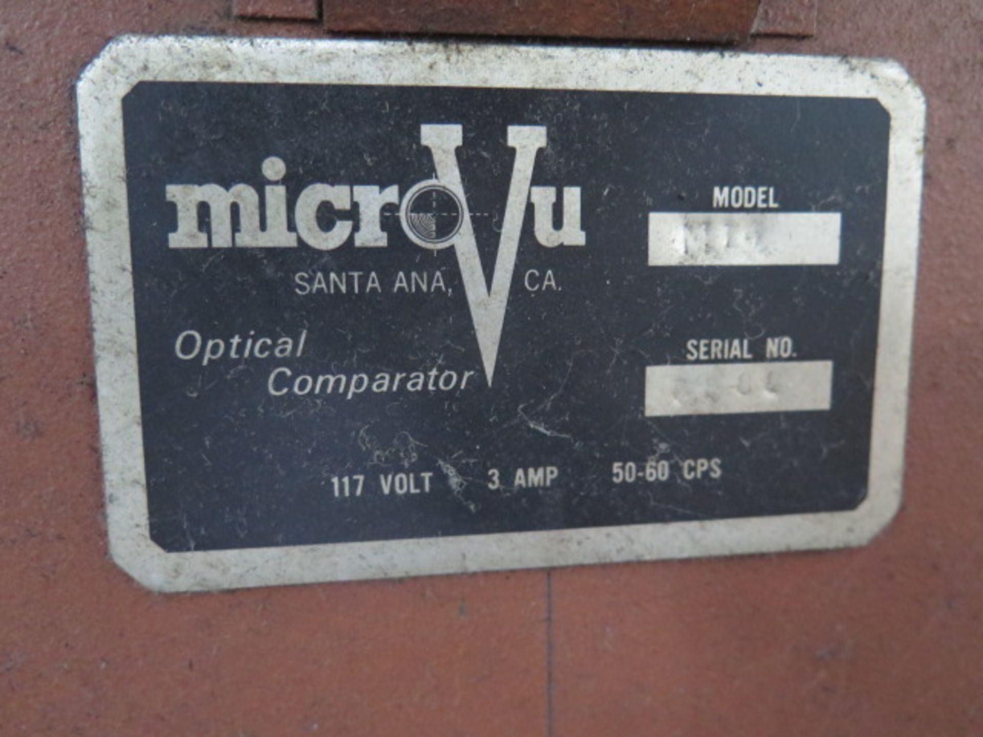 MicroVu mdl. M14 14" Optical Comparator s/n 3288 w/ Surface and Profile Illumination, SOLD AS IS - Bild 8 aus 8