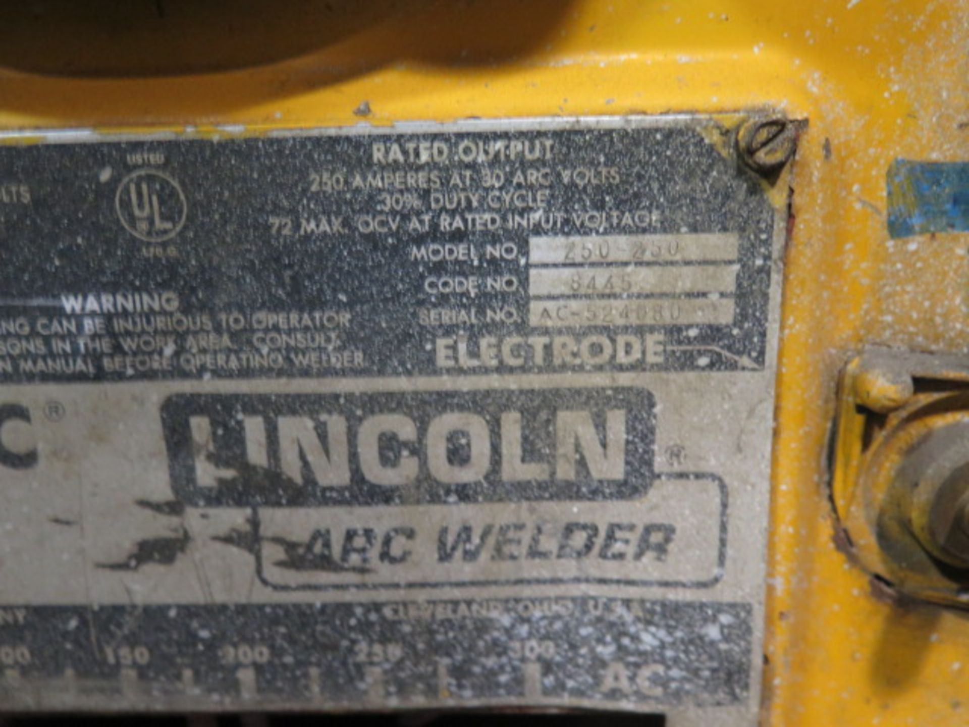 Lincoln Idealarc 250 Arc Welding Power Source (SOLD AS-IS - NO WARRANTY) - Image 11 of 11