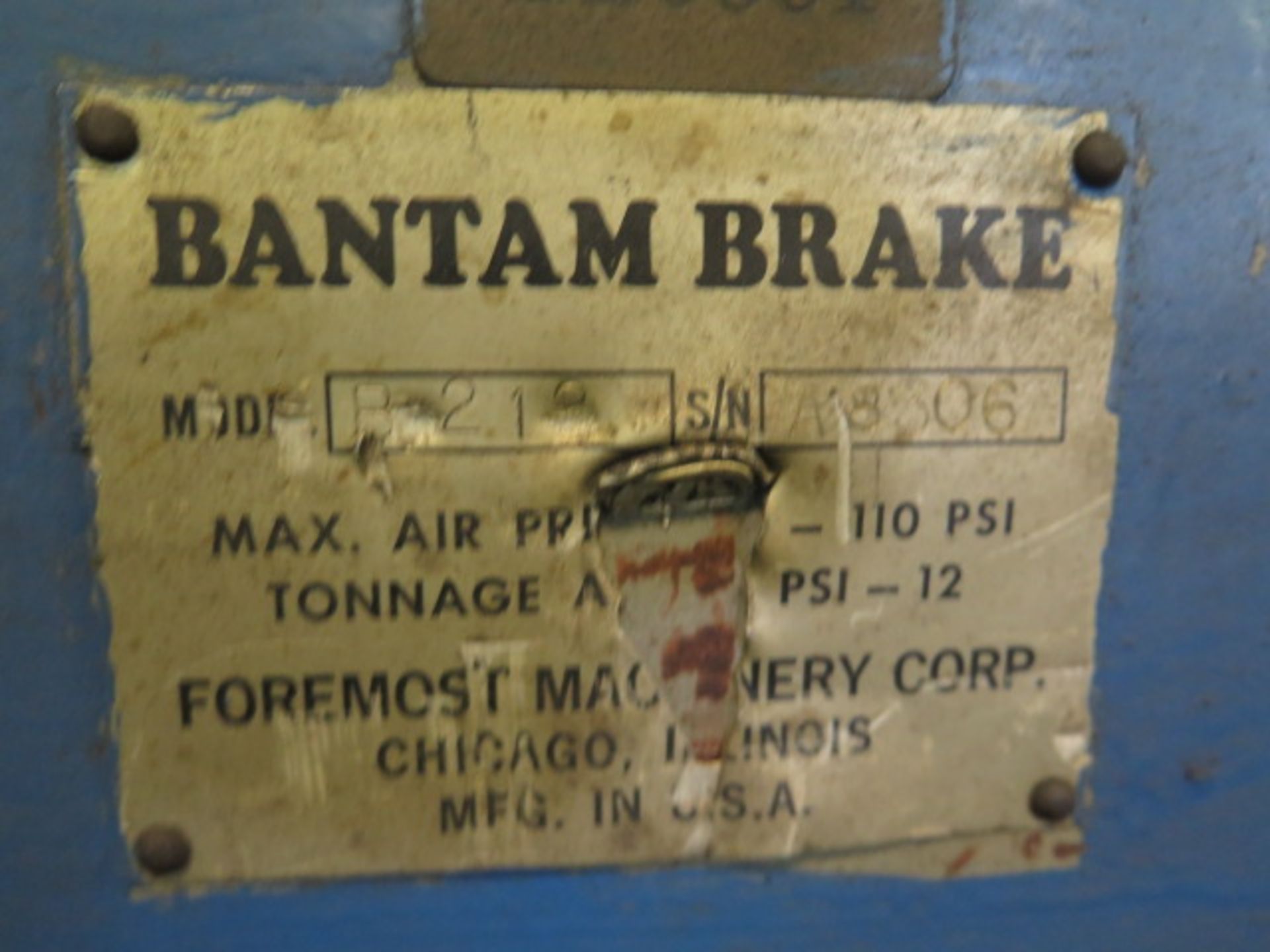 Bantam B-212 24" Pneumatic Press Brake w/ Manual Back Gauge (SOLD AS-IS - NO WARRANTY) - Image 6 of 6