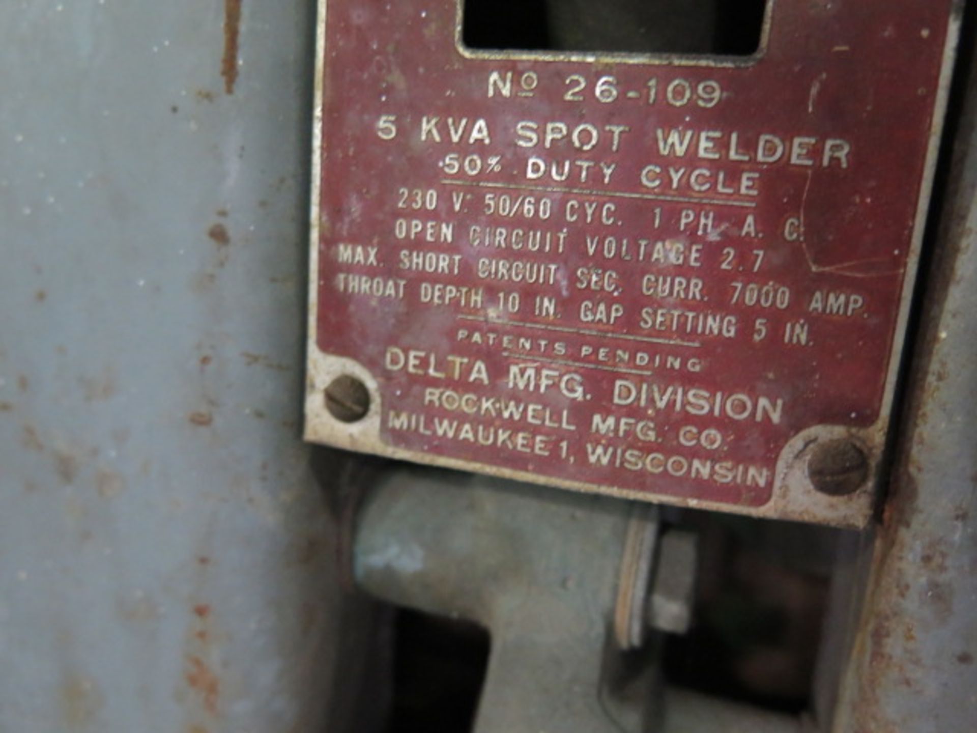 Delta No. 26-109 5kVA Spot Welder (SOLD AS-IS - NO WARRANTY) - Image 5 of 5