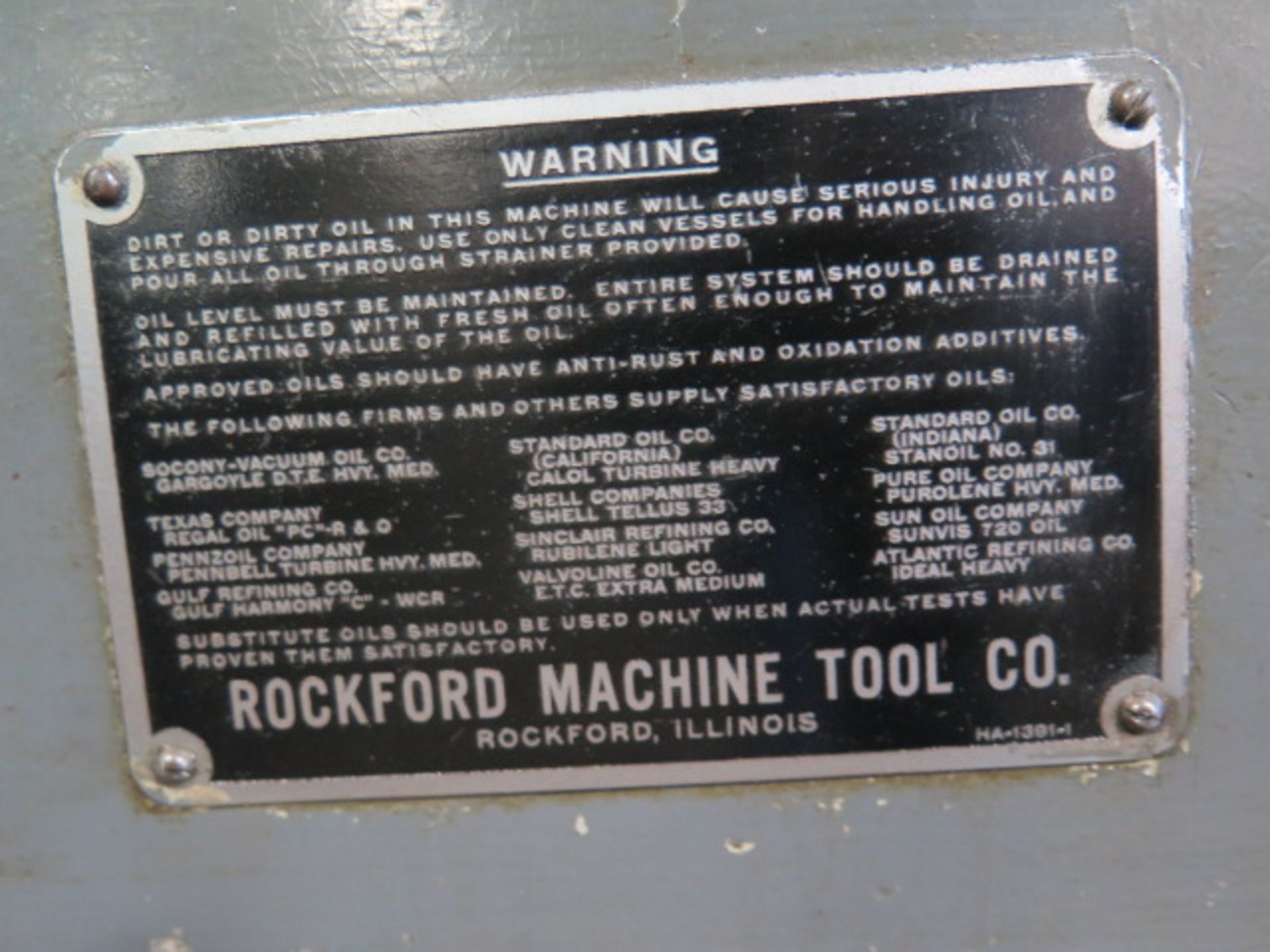Rockford Hydraulic Planer / Shaper w/ Tilting Head, 21 1/2" x 72" Table (SOLD AS-IS - NO WARRANTY) - Image 12 of 12