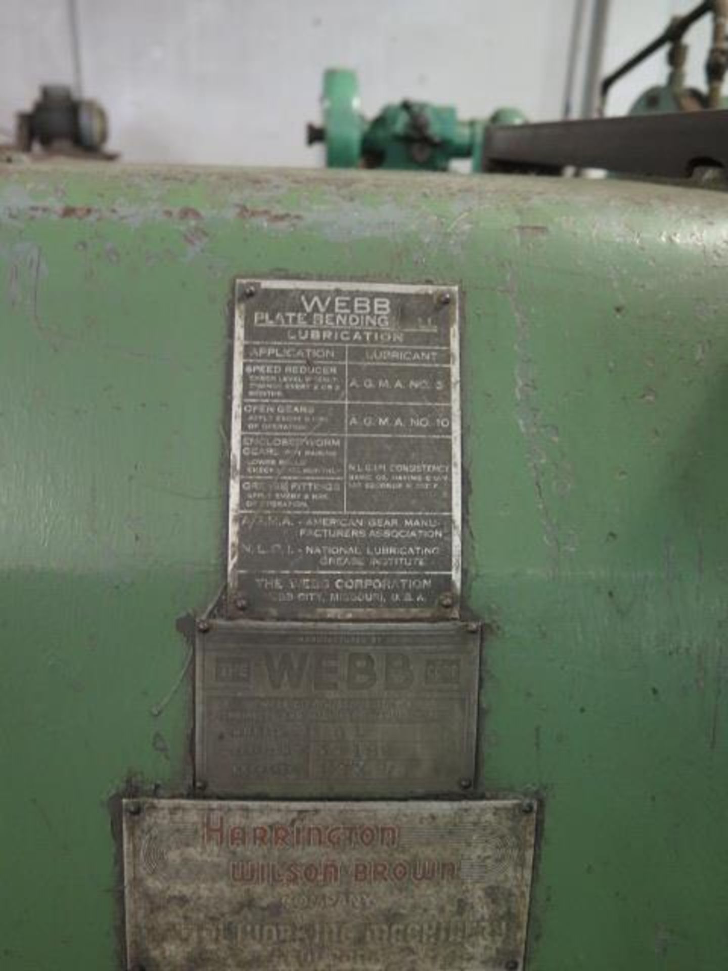 Webb 6L 50” x 5/8” Cap Power Plate Roll s/n 55181 w/ 9” Rolls (SOLD AS-IS - NO WARRANTY) - Image 9 of 10
