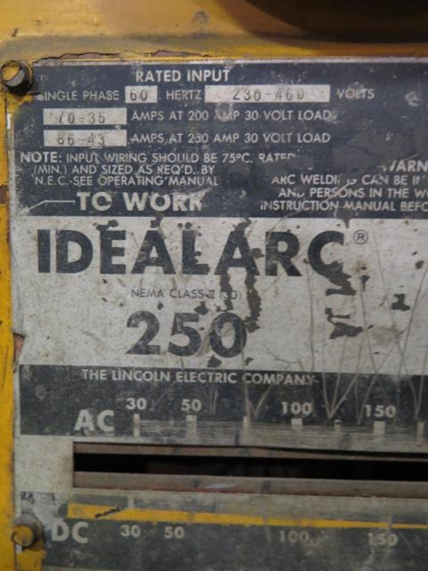 Lincoln Idealarc 250 Arc Welding Power Source (SOLD AS-IS - NO WARRANTY) - Image 5 of 10