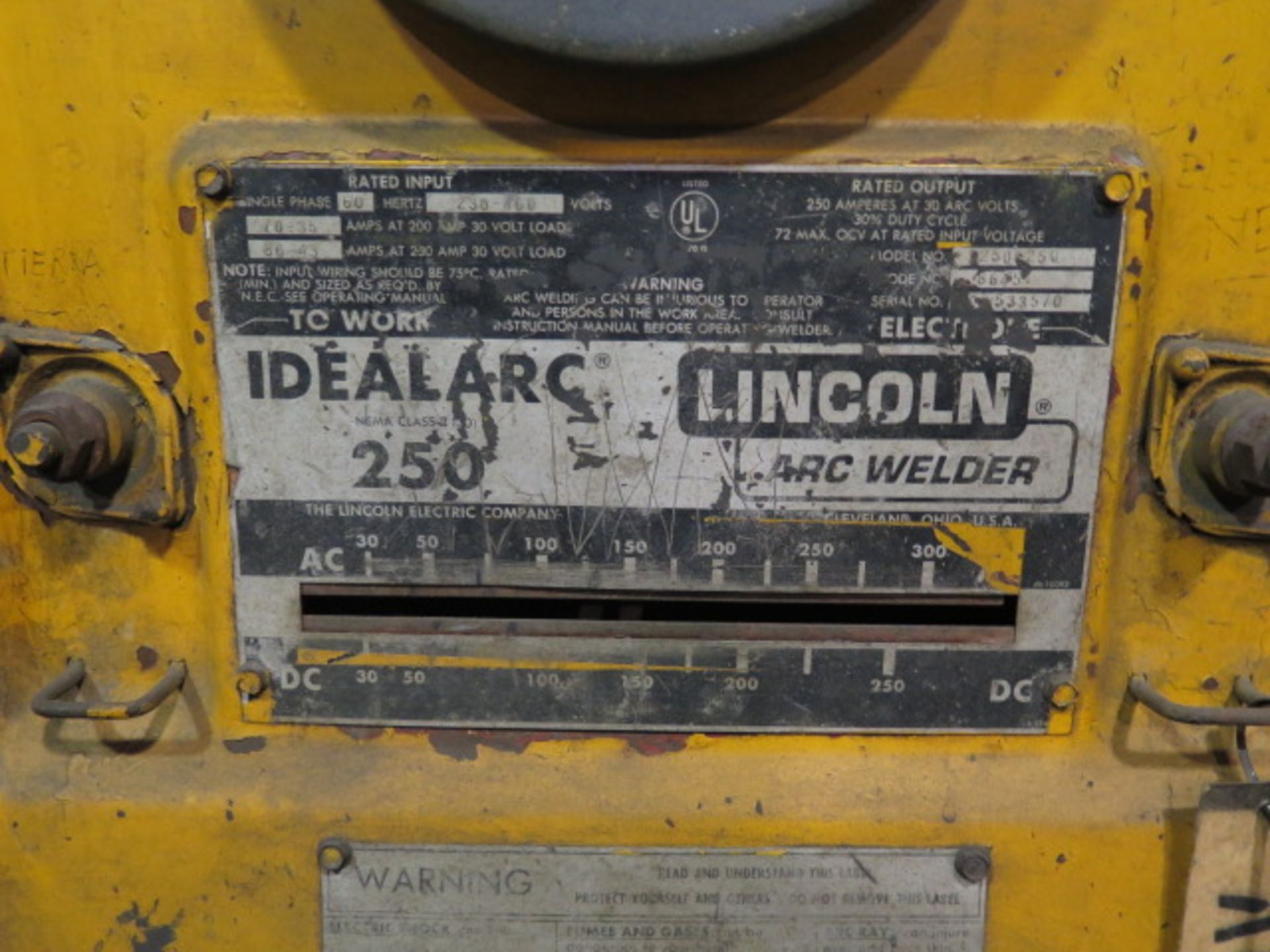Lincoln Idealarc 250 Arc Welding Power Source (SOLD AS-IS - NO WARRANTY) - Image 4 of 10