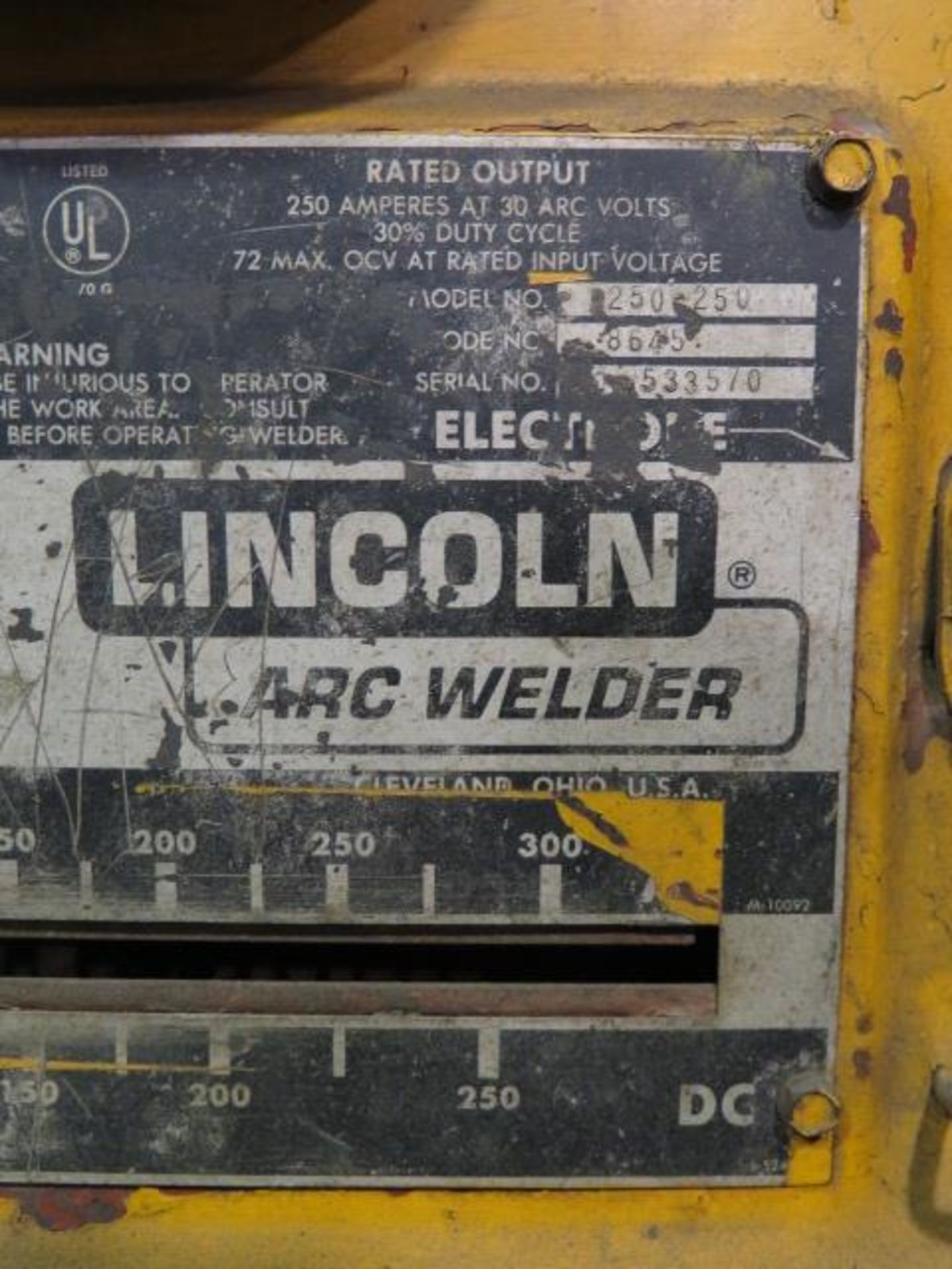 Lincoln Idealarc 250 Arc Welding Power Source (SOLD AS-IS - NO WARRANTY) - Image 6 of 10