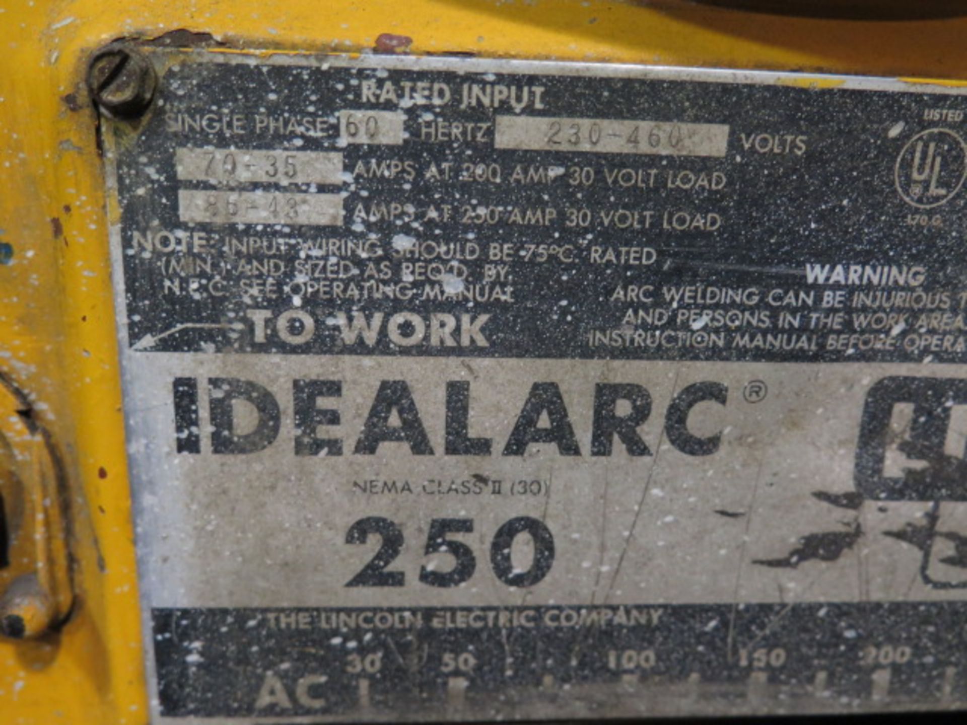 Lincoln Idealarc 250 Arc Welding Power Source (SOLD AS-IS - NO WARRANTY) - Image 5 of 11