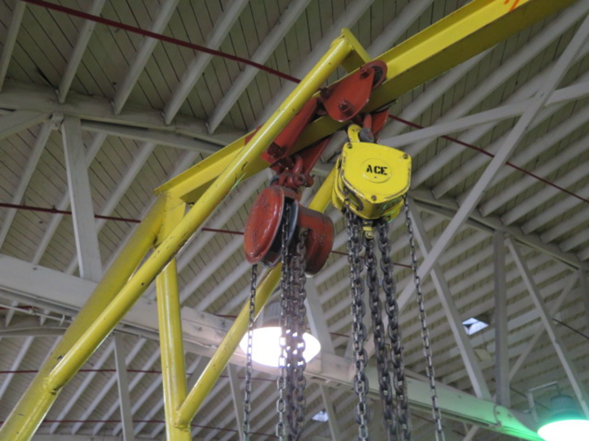 2000 Lb Cap Rolling Gantry w/ (2) Chain Hoists (SOLD AS-IS - NO WARRANTY)