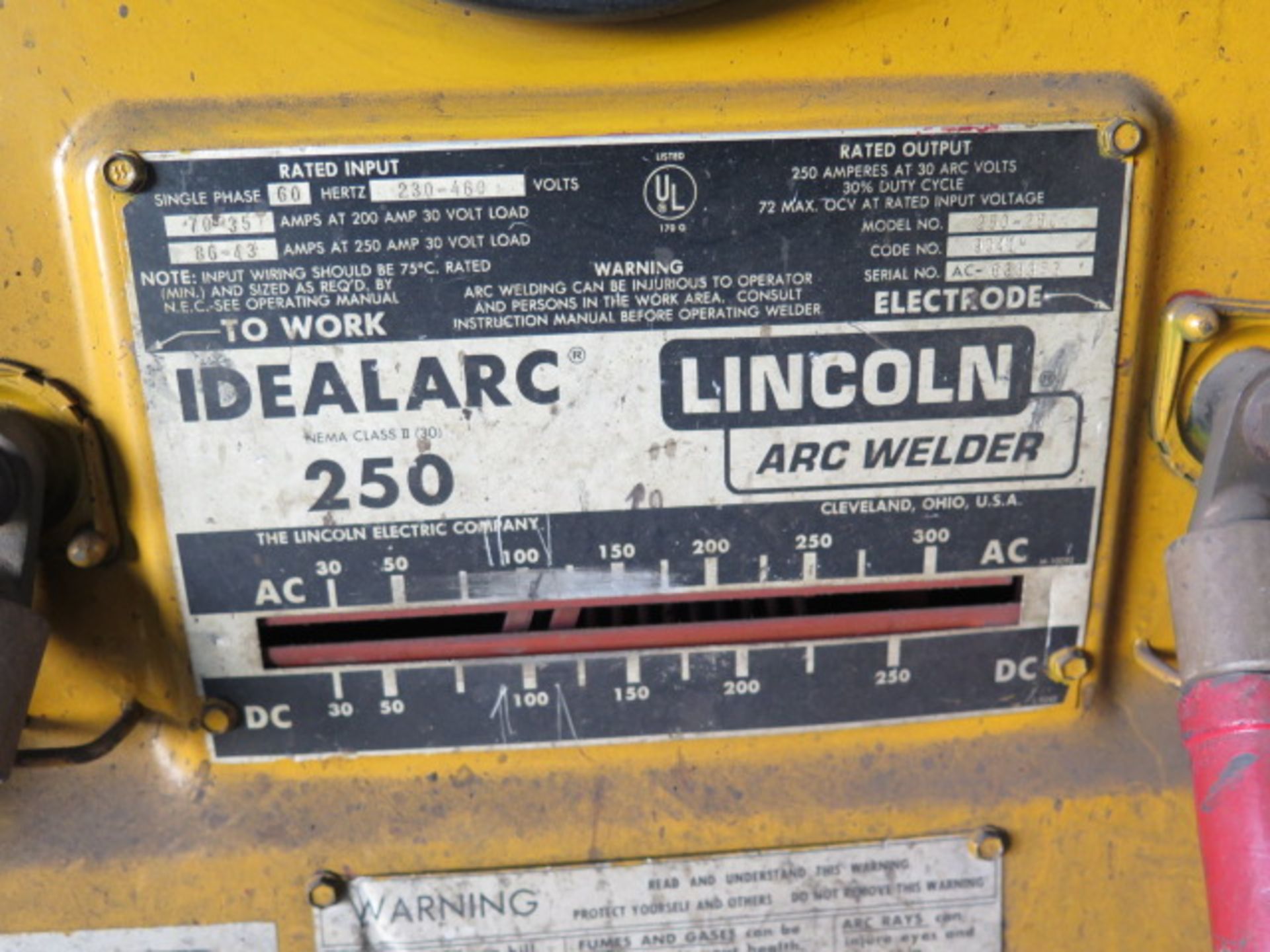 Lincoln Idealarc 250 Arc Welding Power Source (SOLD AS-IS - NO WARRANTY) - Image 5 of 5