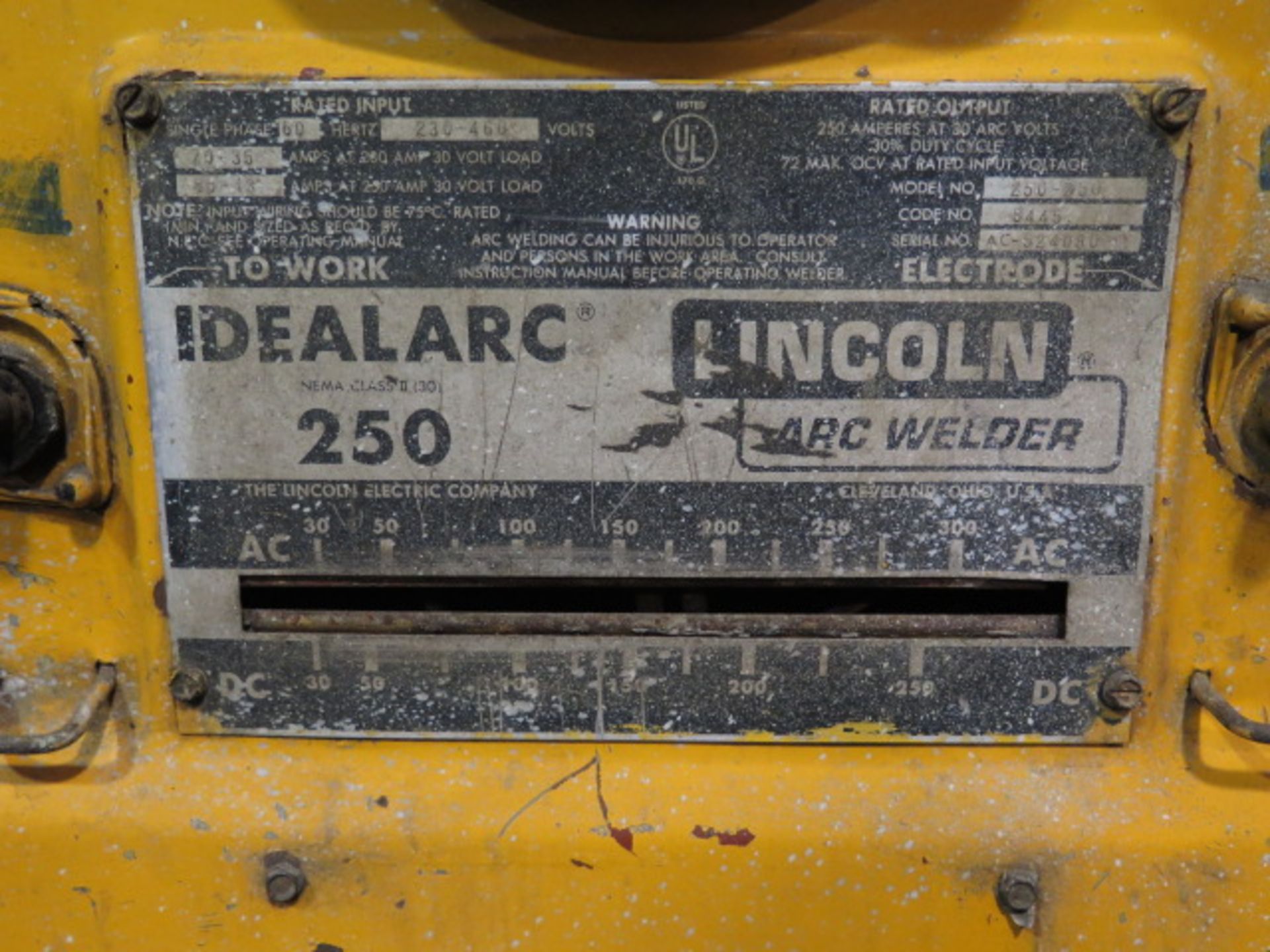 Lincoln Idealarc 250 Arc Welding Power Source (SOLD AS-IS - NO WARRANTY) - Image 4 of 11