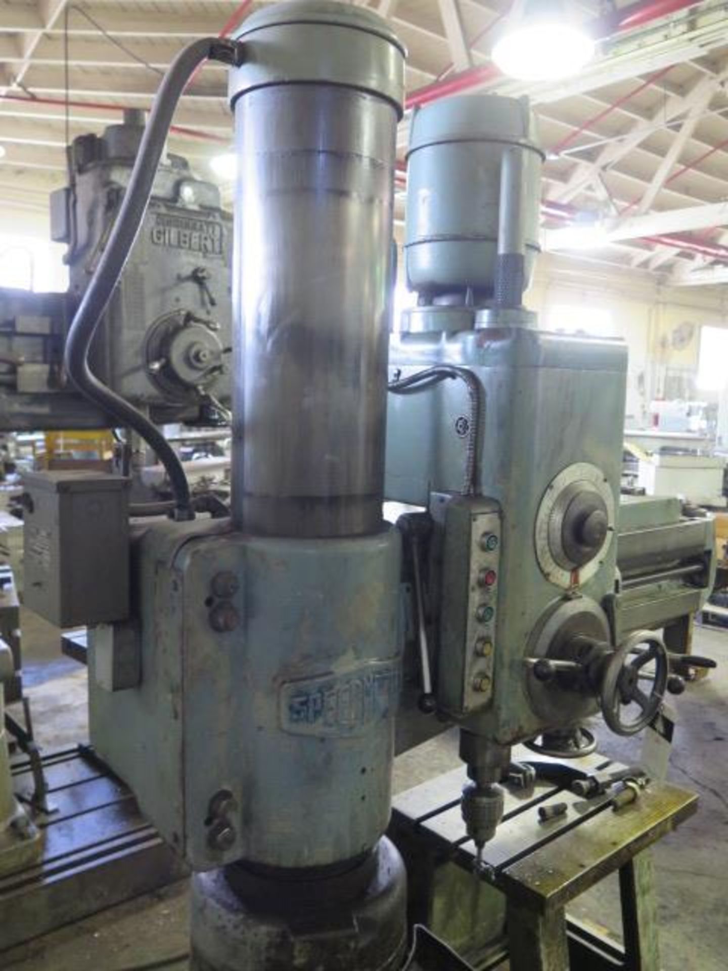 Speedmaster 9” Column x 24” Radial Arm Drill w/ 61-2100 RPM, Power Column and Feeds, SOLD AS IS - Image 7 of 8