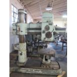 American Hole Wizard 9” Column x 36” Radial Arm Drill w/ 30-1500 RPM, Power Column and Feeds,