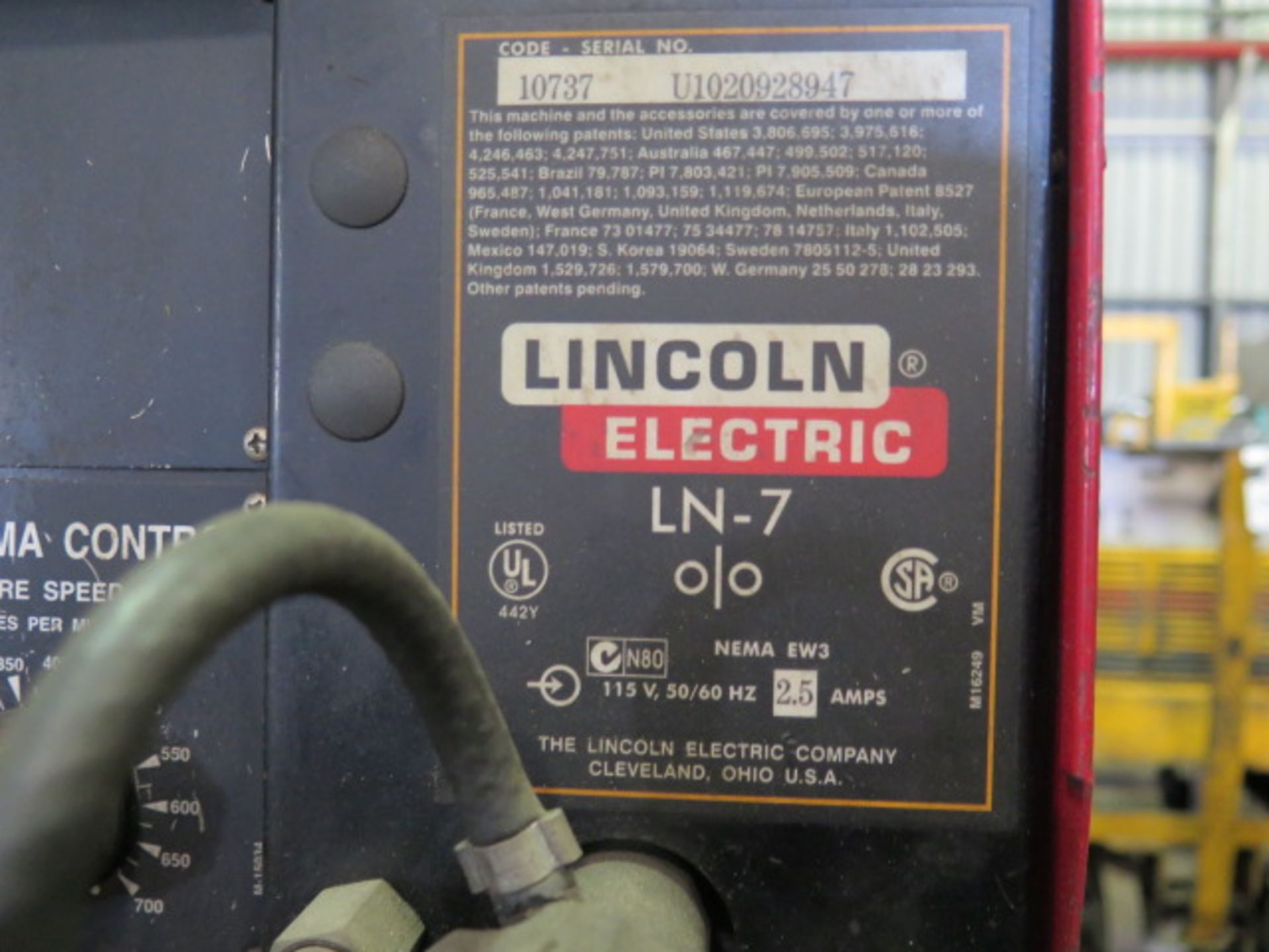 Lincoln CV-300 Arc Welding Power Source w/ Lincoln LN-7 Wire Feed (SOLD AS-IS - NO WARRANTY) - Image 8 of 12