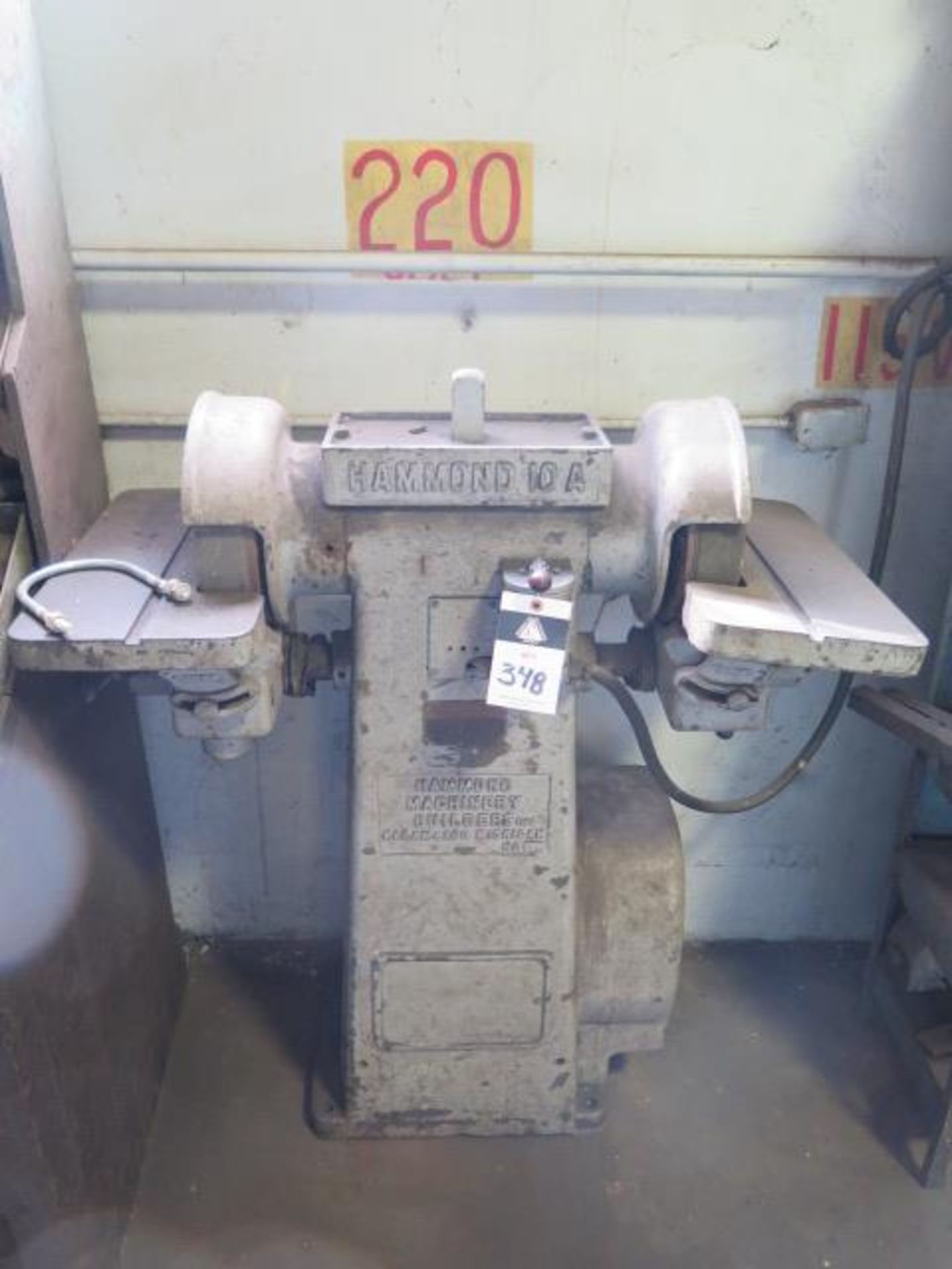 Hammond 10A Pedestal Tool Grinder (SOLD AS-IS - NO WARRANTY)