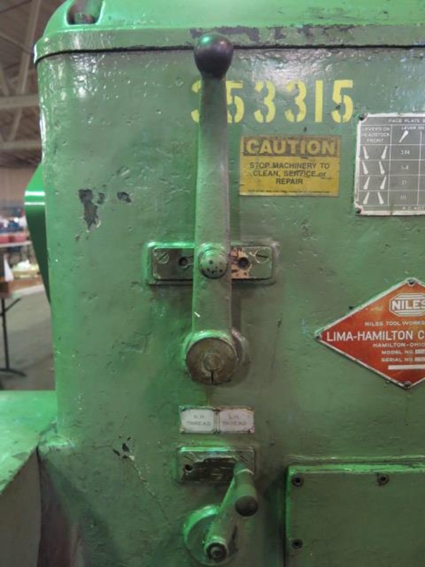Niles A54P 62” x 140” Lathe s/n 23579 w/ 3.94-232 RPM, Inch Threading, Steady Rest, SOLD AS IS - Image 8 of 20