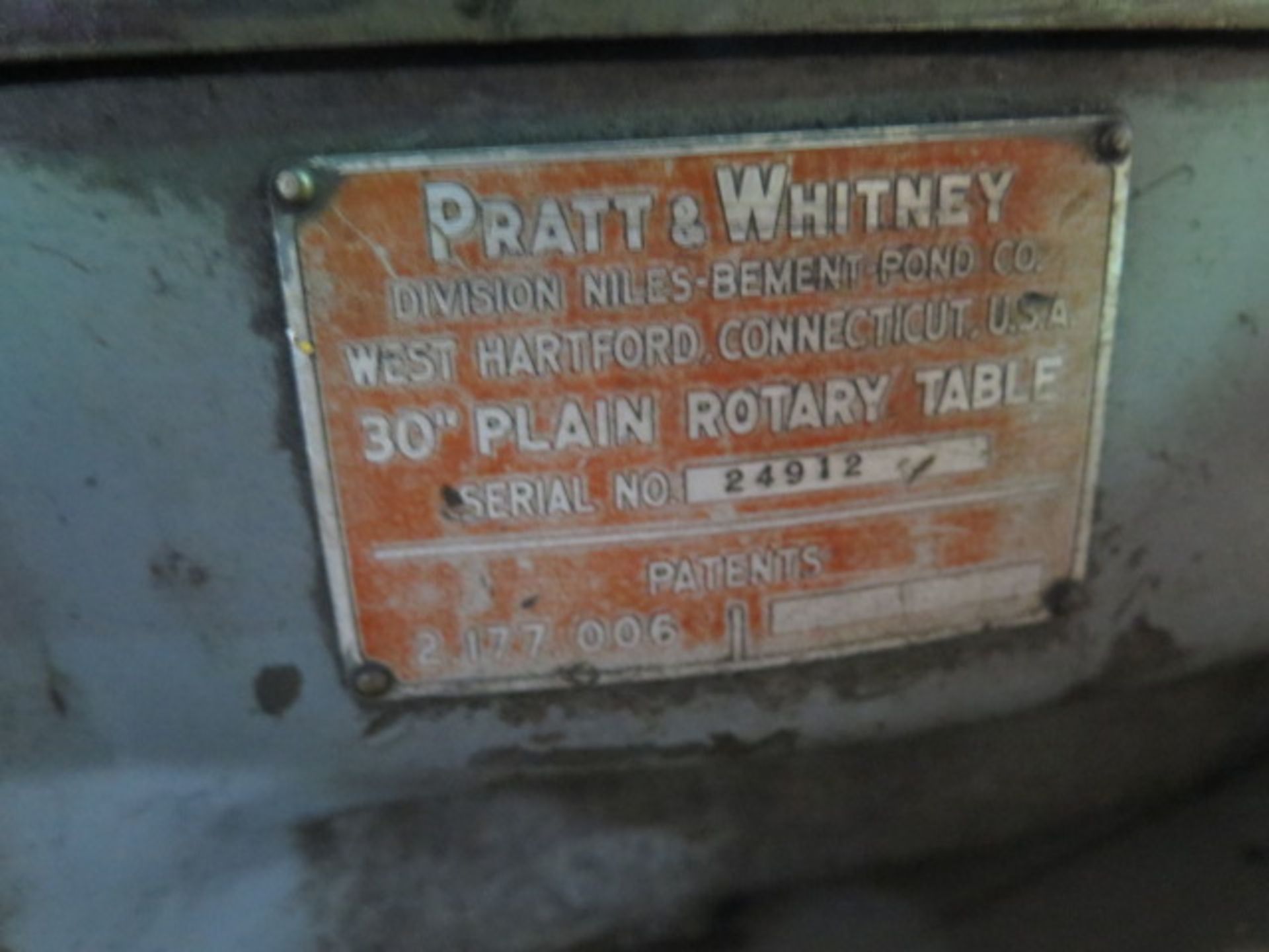 Pratt & Whitney 30" Power Rotary Table (SOLD AS-IS - NO WARRANTY) - Image 7 of 7