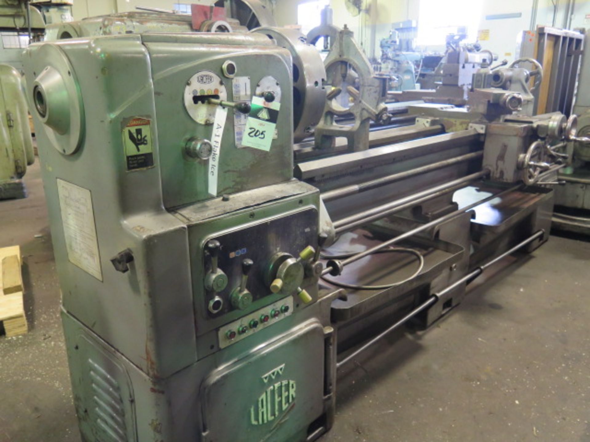 Lacfer 20” x 84” Geared Head Gap Bed Lathe w/ 32-2000 RPM, Inch/mm Threading, Tailstock, SOLD AS IS