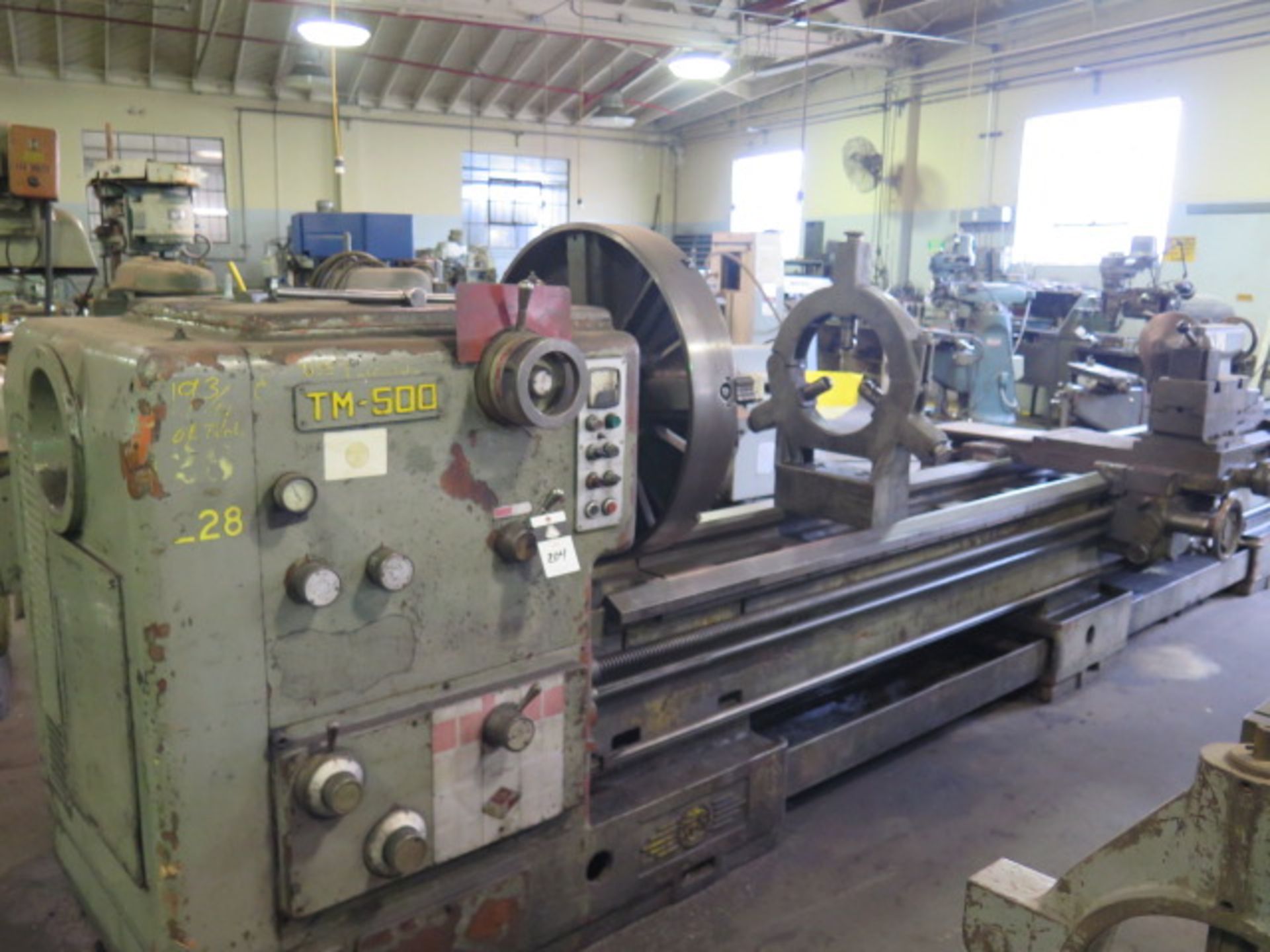 PBR TM-500 Big Bore Gap Lathe w/90-800 RPM, 5 7/8” Spindle Bore, Taper Attach, Inch/mm, SOLD AS IS