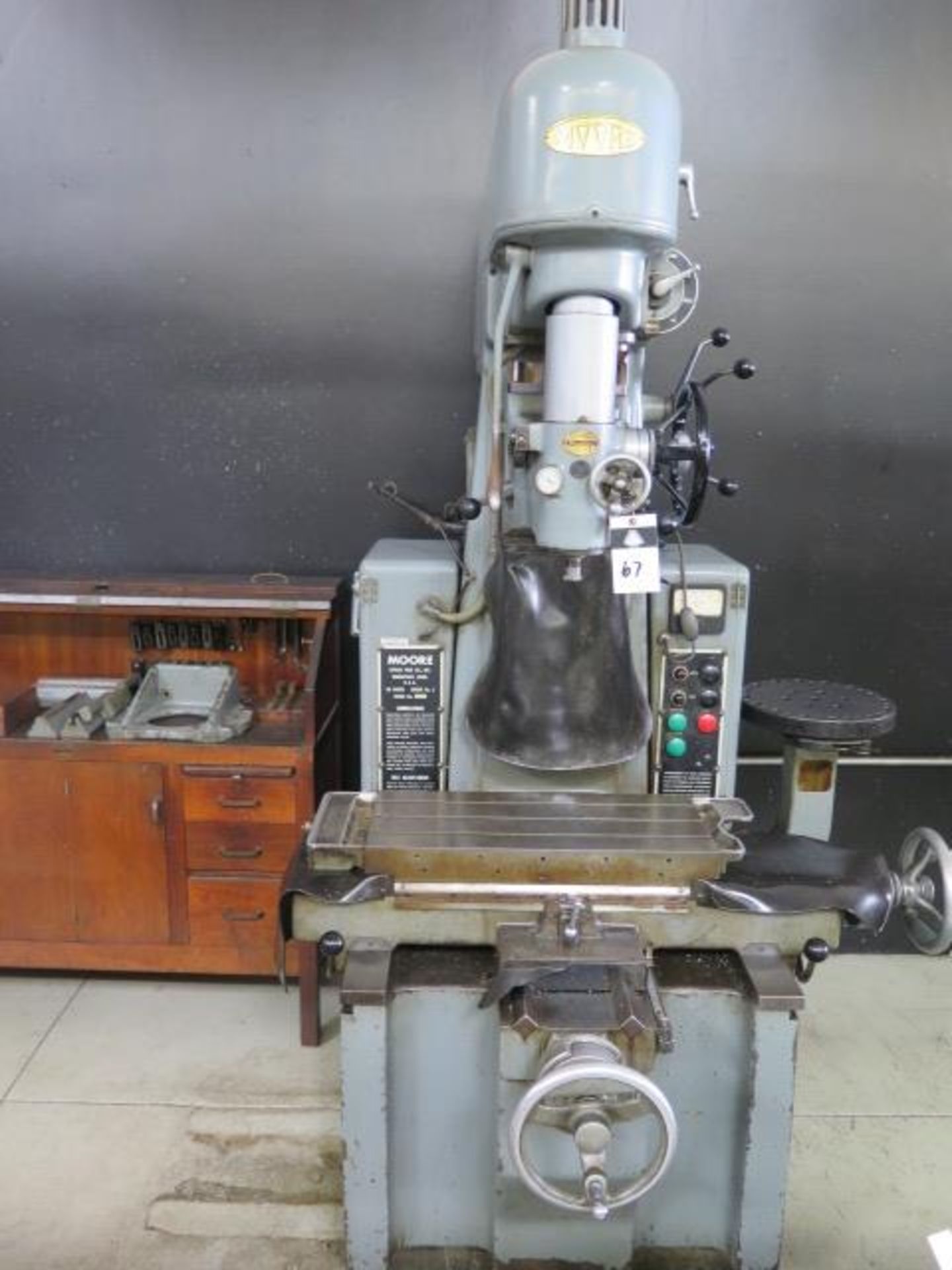 Moore No. 3 Jig Boring Machine s/n B832 w/ 2500 RPM, Moore Taper Spindle, Power Feeds, SOLD AS IS - Bild 2 aus 14