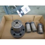 3J Spindle Nose and (4) 3J Collets (SOLD AS-IS - NO WARRANTY)