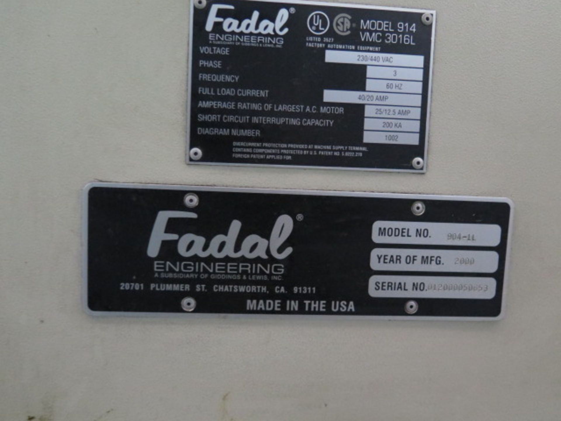 2000 Fadal VMC 3016L CNC VMC s/n 012000050653 w/ Fadal Multi Processor, SOLD AS IS - Bild 13 aus 15