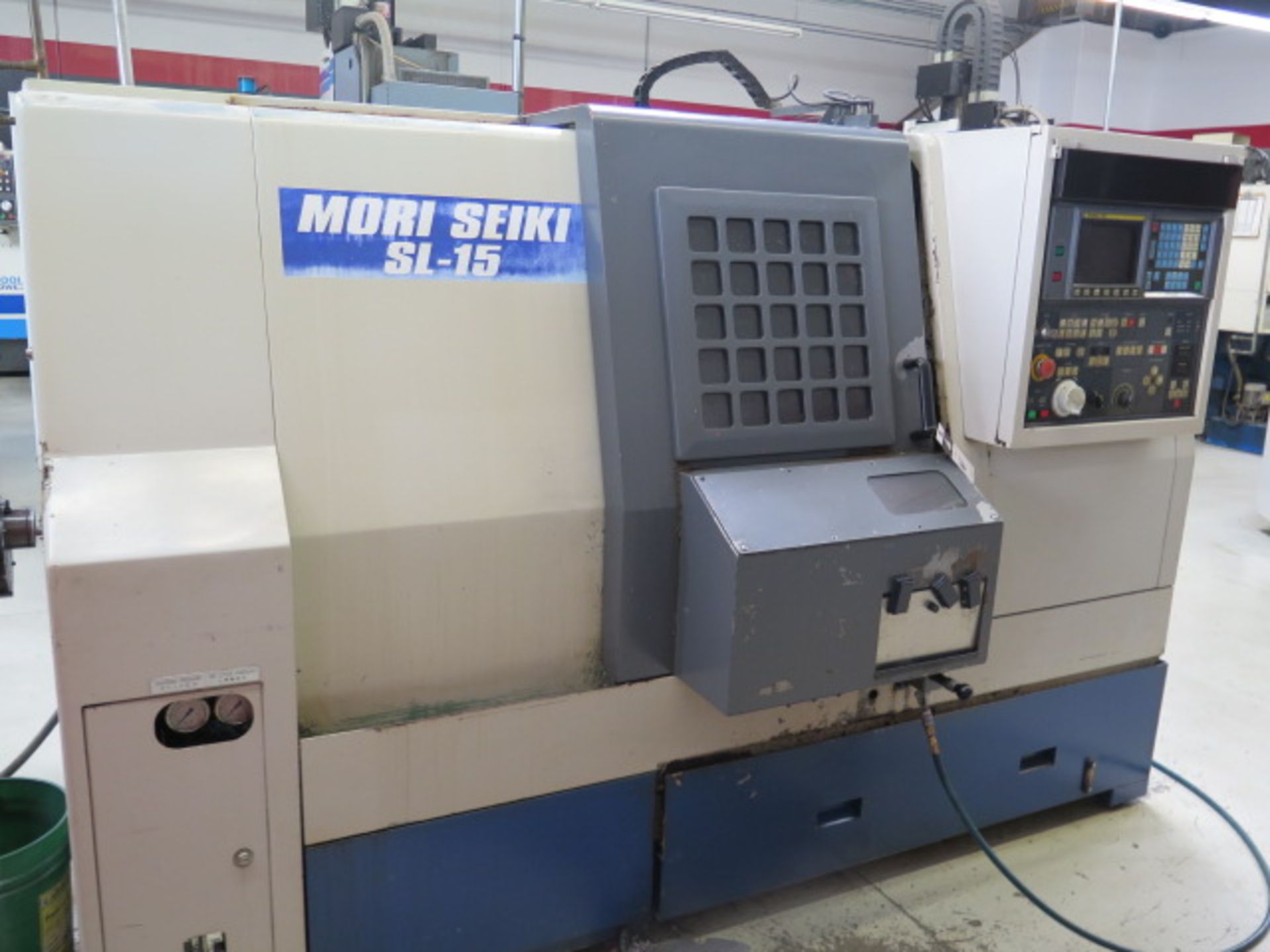 Mori Seiki SL-15 CNC Turning Center s/n 1047 w/ Fanuc MORIC-T4F Controls, Tool Presetter, SOLD AS IS - Bild 2 aus 14