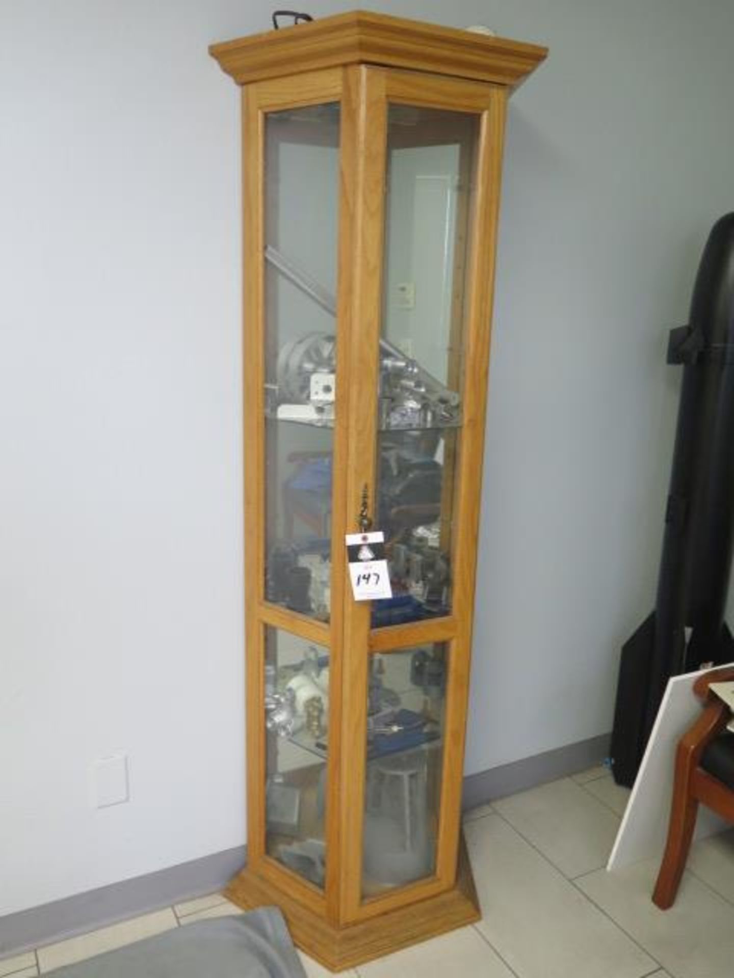 Display Cabinet and (3) Reception Chairs (SOLD AS-IS - NO WARRANTY)