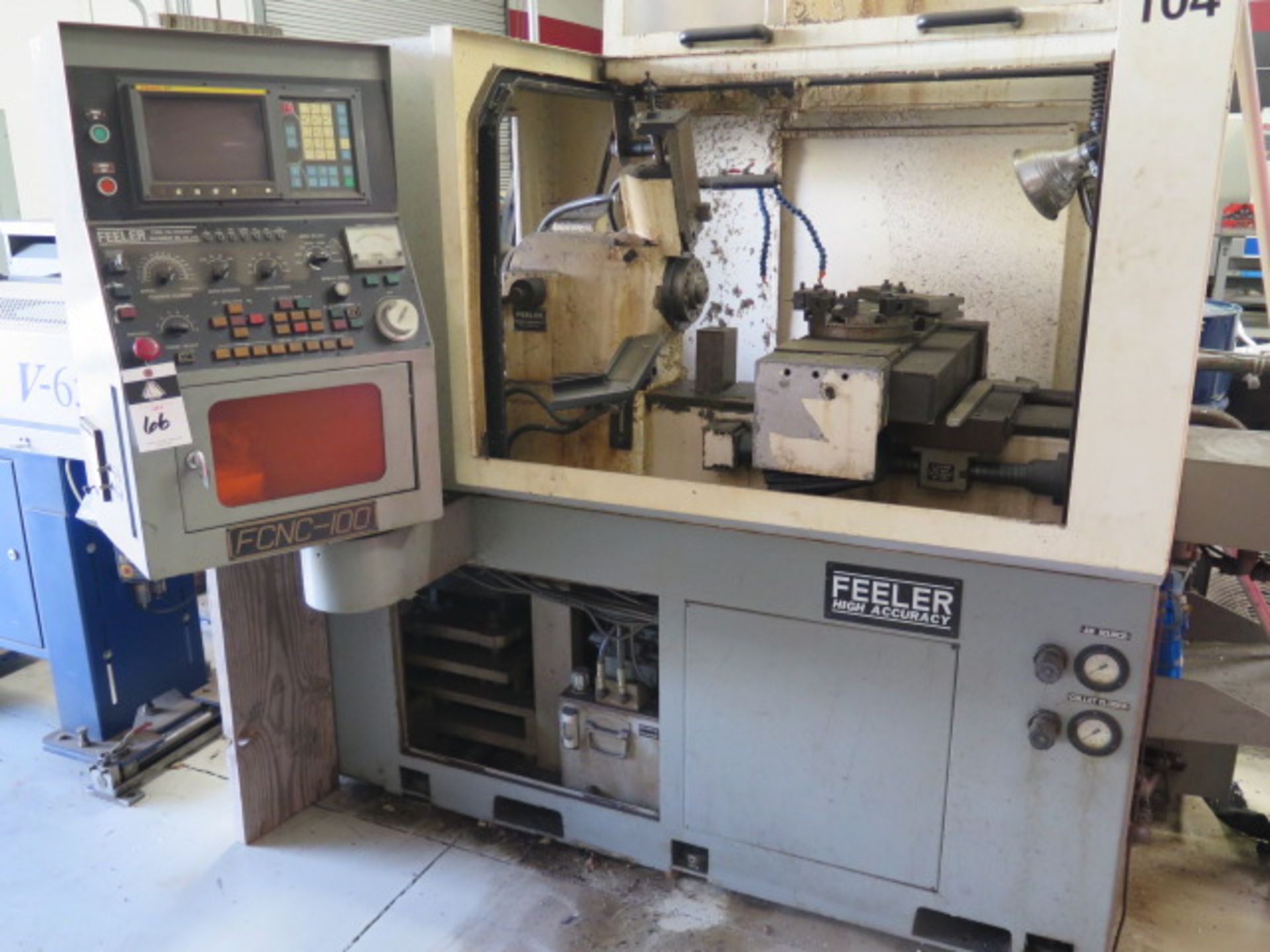 Feeler FCNC-100 CNC Chucker (FOR PARTS)w/ Fanuc 0T Controls,8-Station Turret, 16C Spindle,SOLD AS IS - Bild 2 aus 11