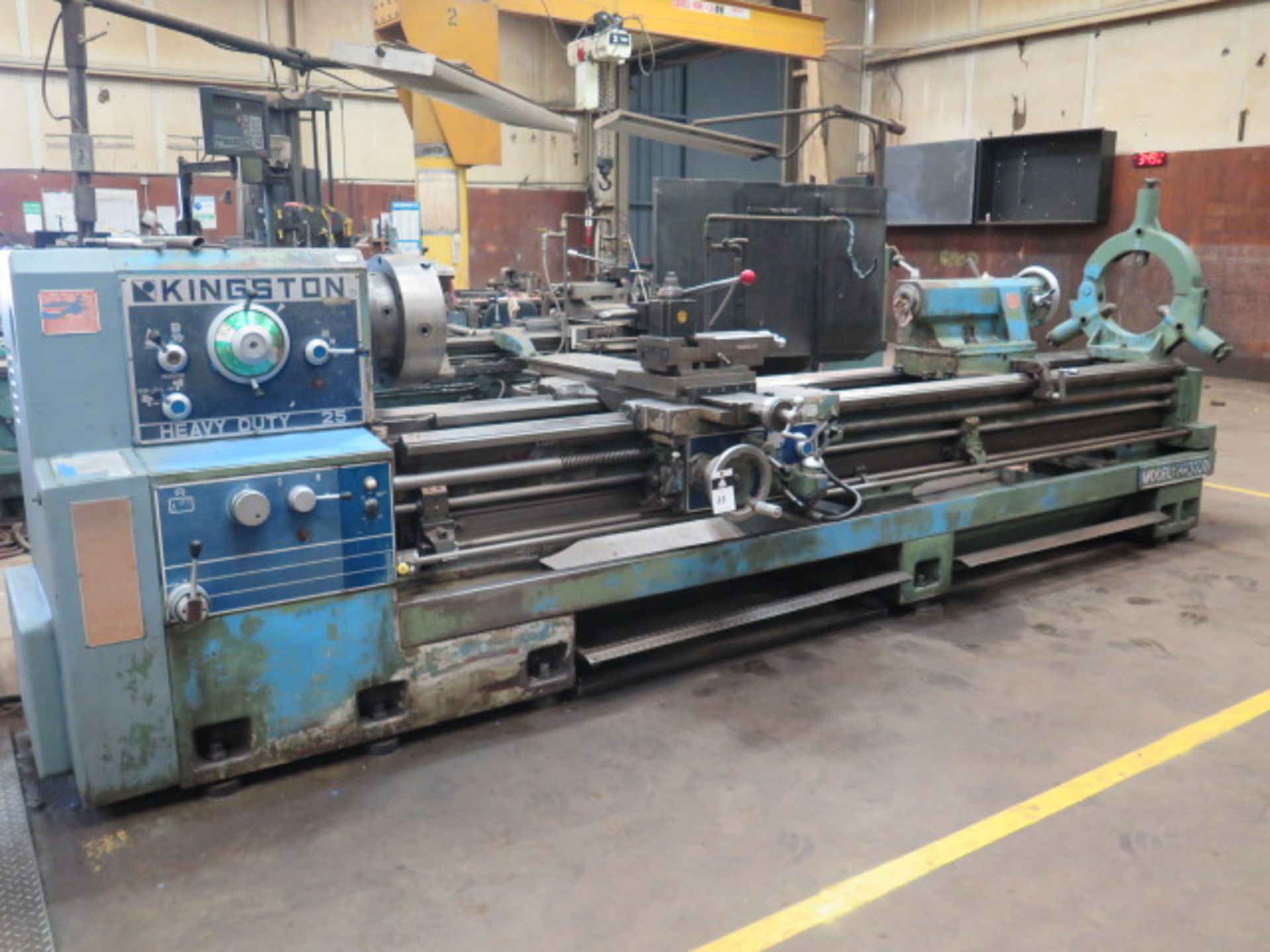 Kingston HR3000 "Heavy Duty 25" 25" x 118" Geared Head Gap Bed Lathe s/n 03700410A w/ DRO,SOLD AS IS