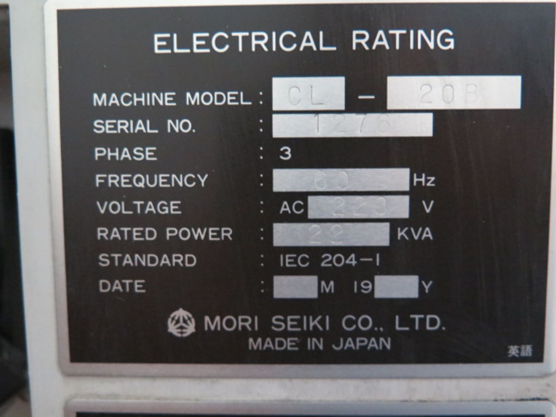 Mori Seiki CL-20B CNC Lathe s/n 1276 (HAS ALARM)w/Mori Seiki MSC-518 Controls, 10-Station,SOLD AS IS - Image 13 of 13