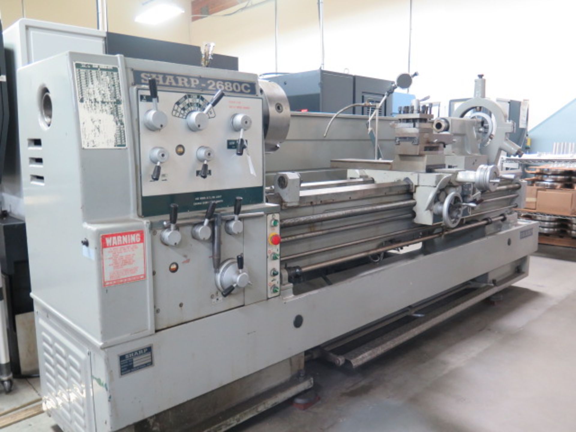 1996 Sharp 2680C 26” x 80” Geared Head – Gap Bed Lathe s/n 4812025 w/ 15-1500 RPM, SOLD AS IS - Image 2 of 17