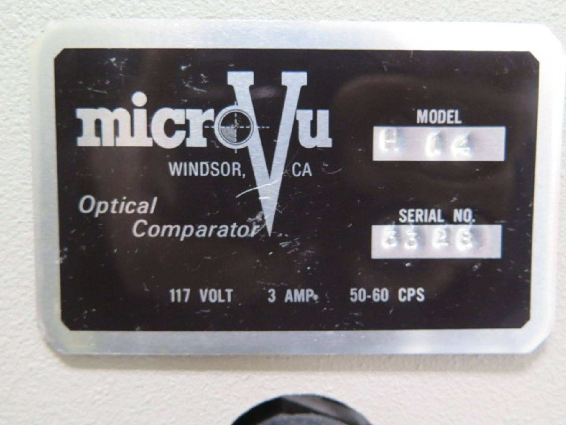 MicroVu mdl. H-14 14” Optical Comparator s/n 3328 w/ Sargon DRO, Surface and Profile, SOLD AS IS - Image 9 of 9