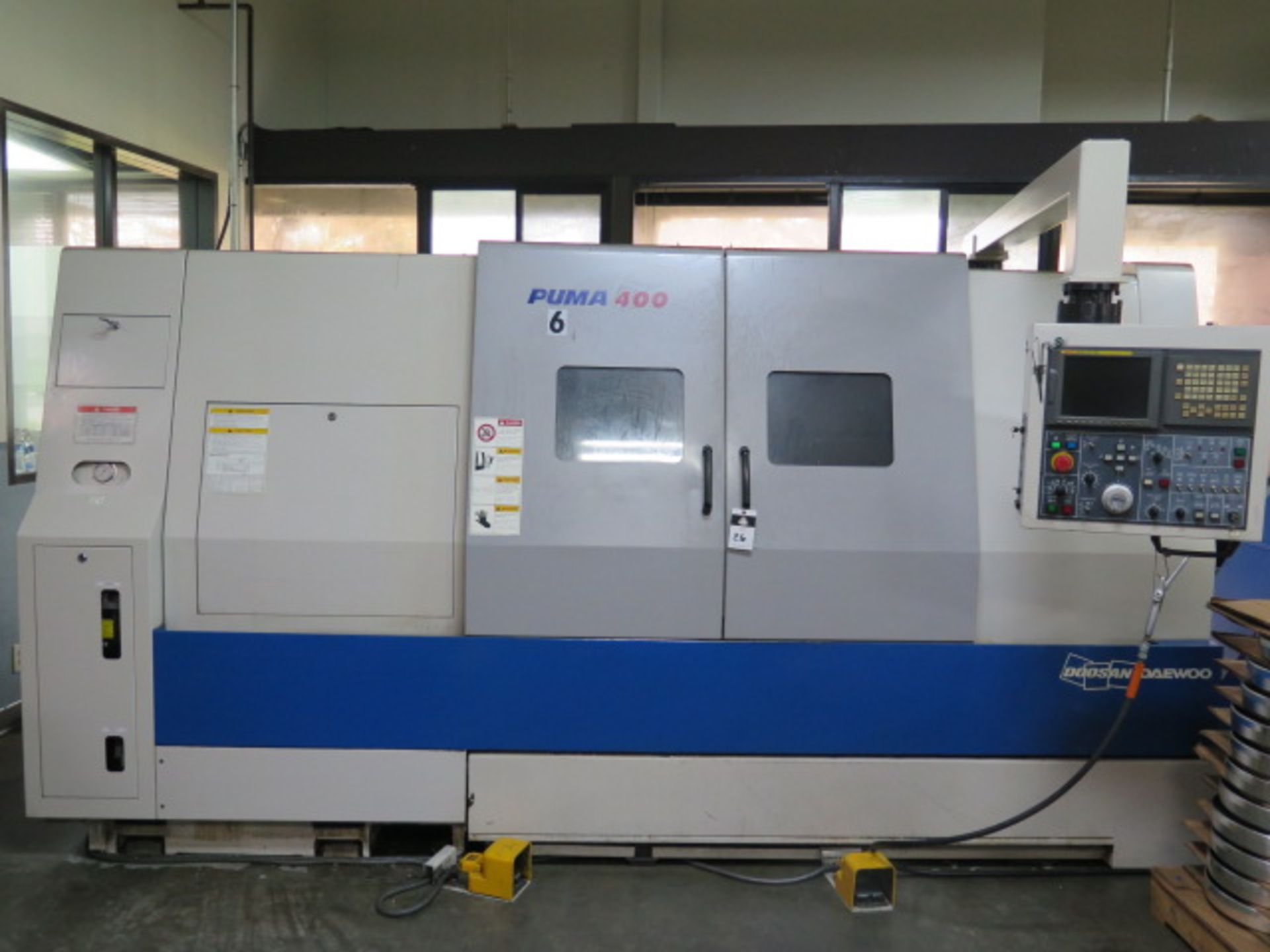 2006 Doosan Daewoo PUMA 400B CNC Turning Center s/n PM352482 w/ Fanuc 21i-TB Controls, SOLD AS IS