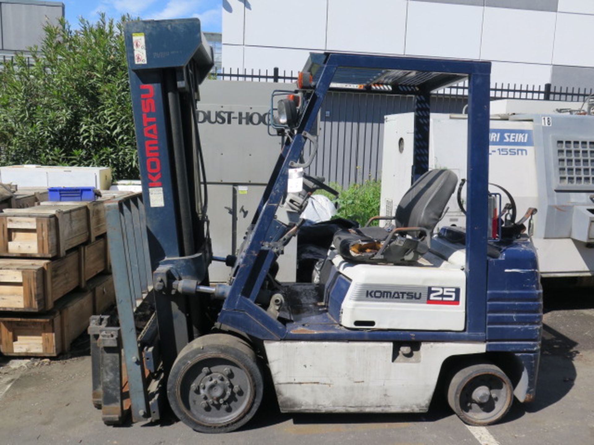 Komatsu 5000 Lb Cap LPG Forklift w/ 3-Stage Mast, Side Shift, 4th Actuator Lever, SOLD AS IS